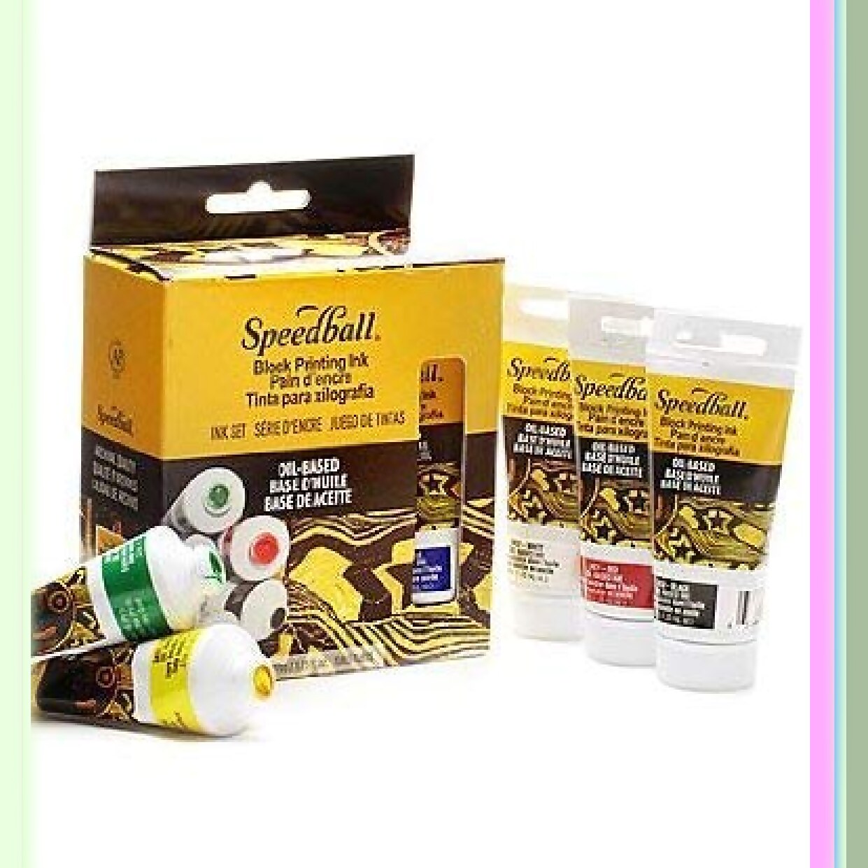 Vibrant Ink Set for Block Printing, 6 Colors, 1.25 FL OZ