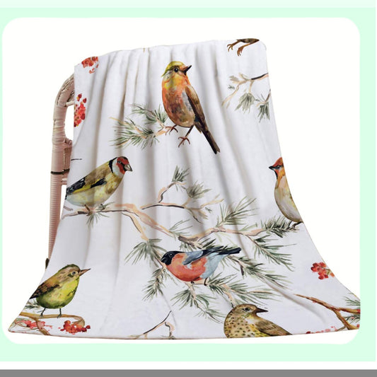 Vintage Forest Birds Throw Blanket 30"x40"