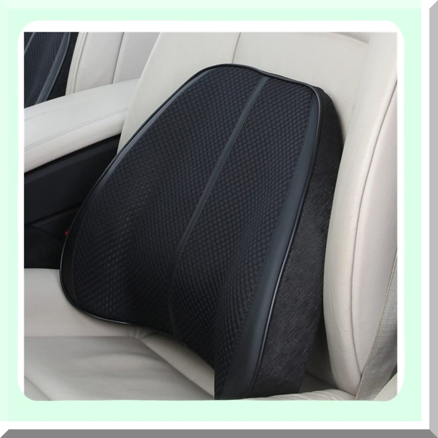 ErgoFoam Mesh Lumbar Pillow - Memory Foam Back Support Cushion for Office Chairs & Car Seats - Relieve Back Pain & Improve Posture - Breathable & Comfortable - Black