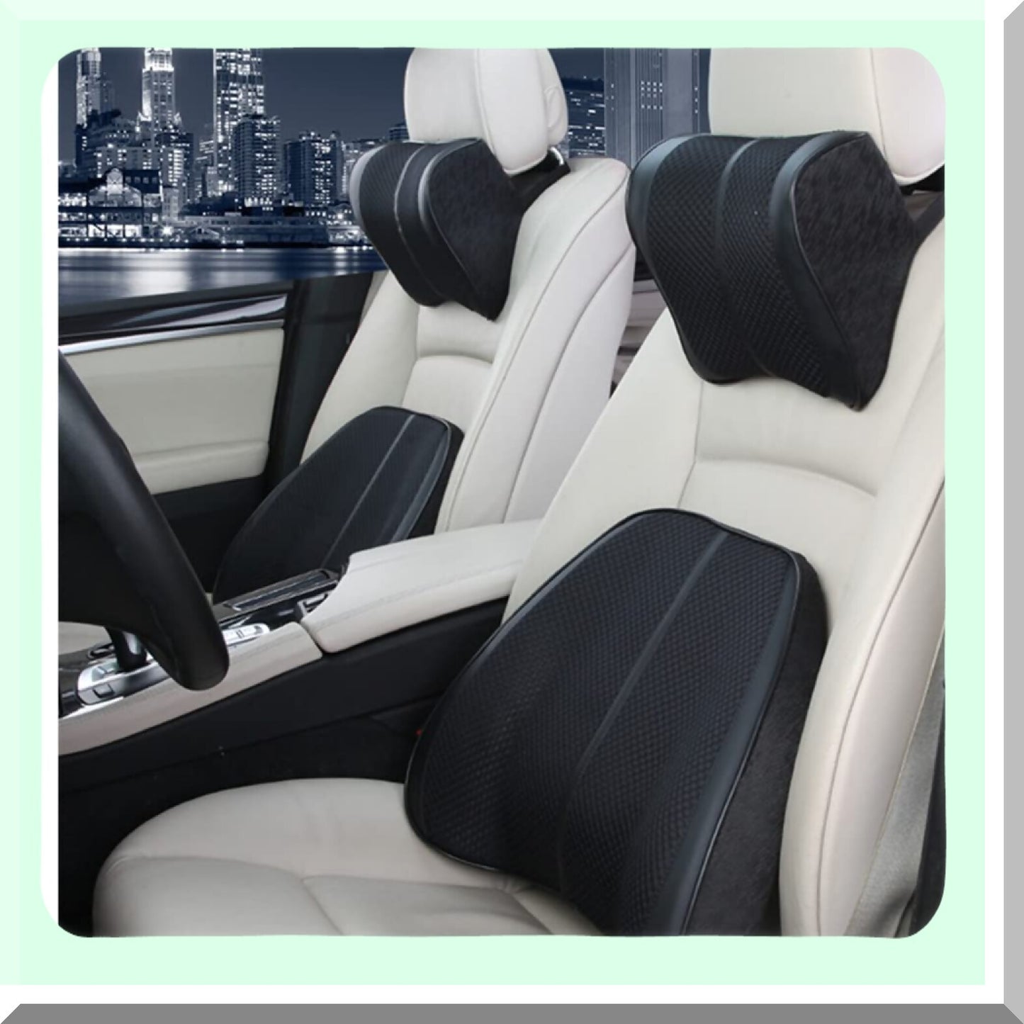 ErgoFoam Mesh Lumbar Pillow - Memory Foam Back Support Cushion for Office Chairs & Car Seats - Relieve Back Pain & Improve Posture - Breathable & Comfortable - Black