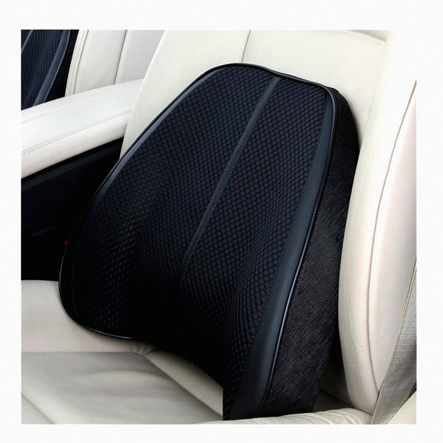 ErgoFoam Mesh Lumbar Pillow - Memory Foam Back Support Cushion for Office Chairs & Car Seats - Relieve Back Pain & Improve Posture - Breathable & Comfortable - Black