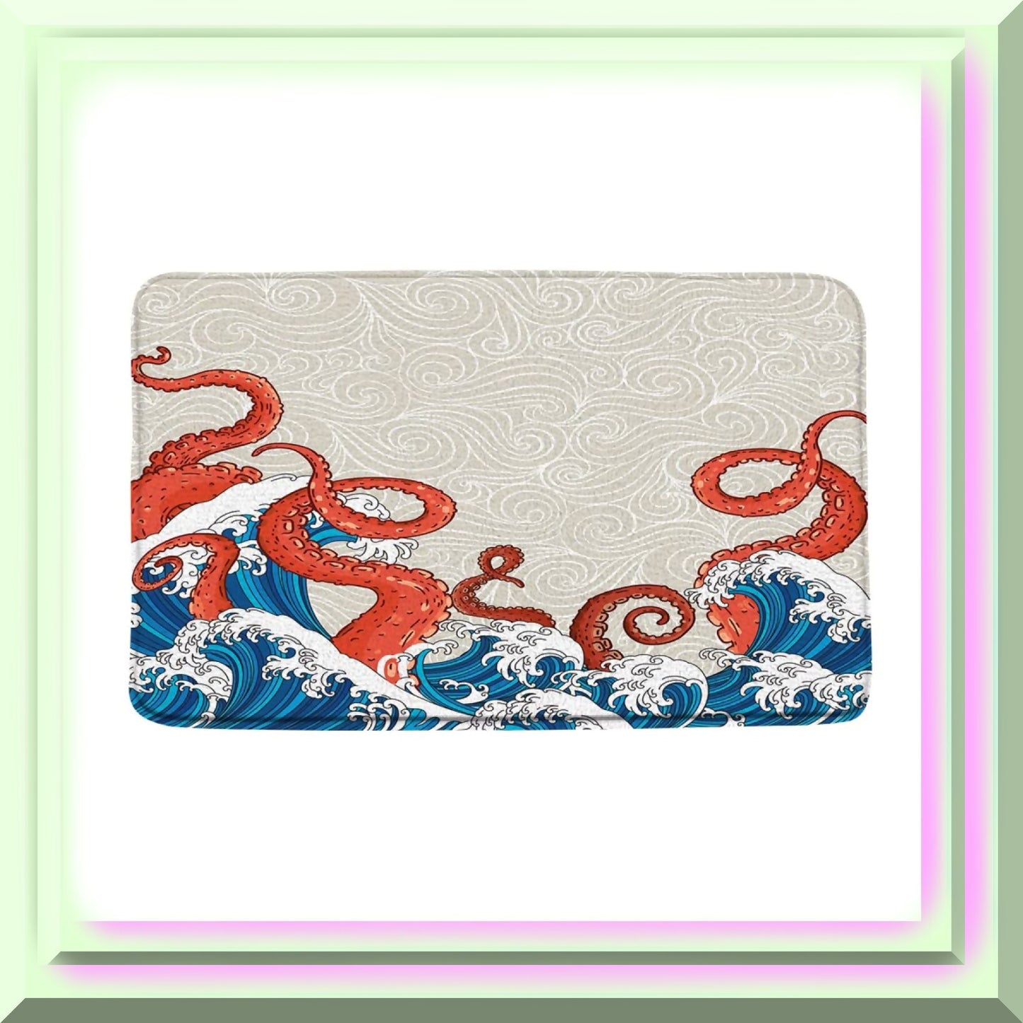 Octopus Wave Bath Mat 17.8"x29.5"