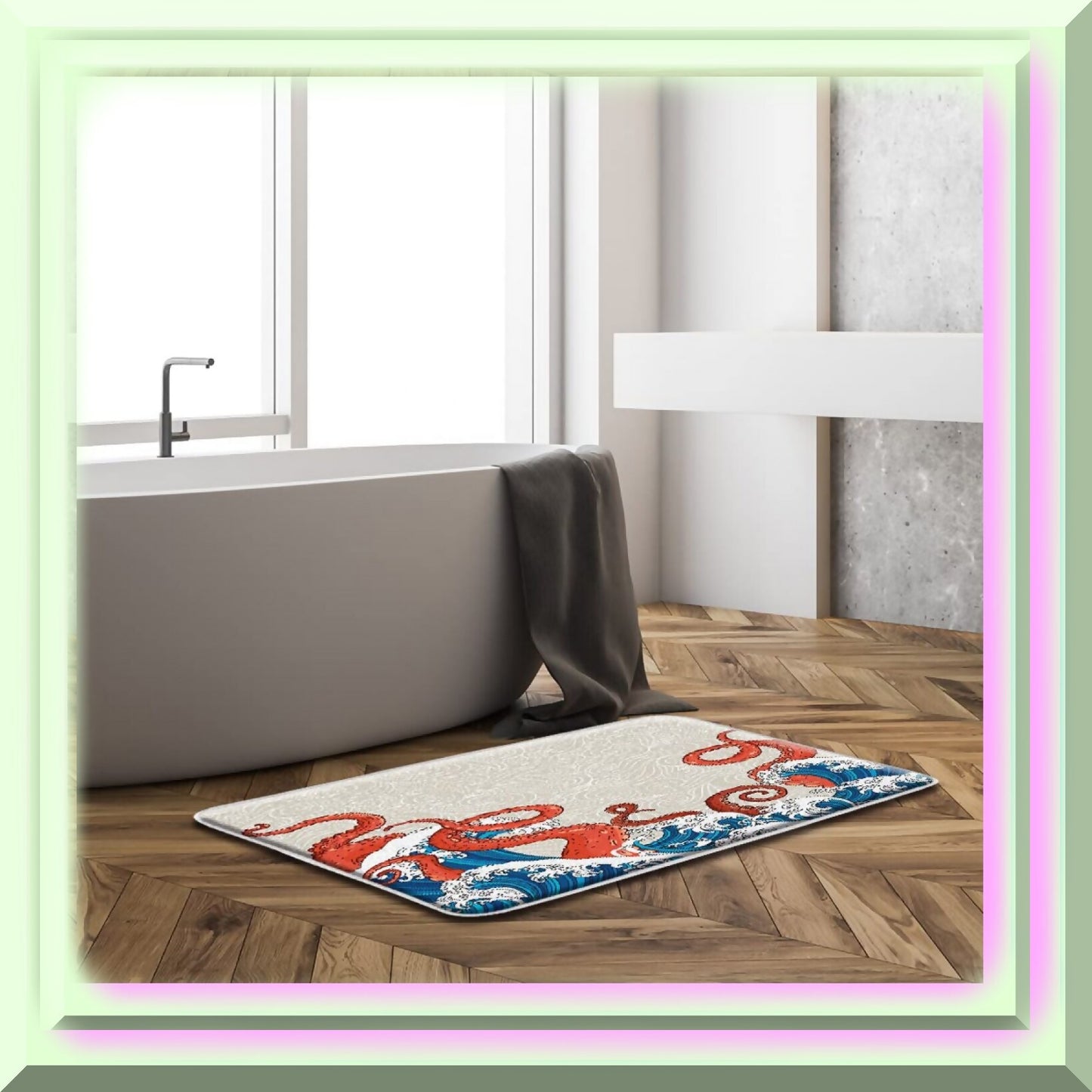 Octopus Wave Bath Mat 17.8"x29.5"