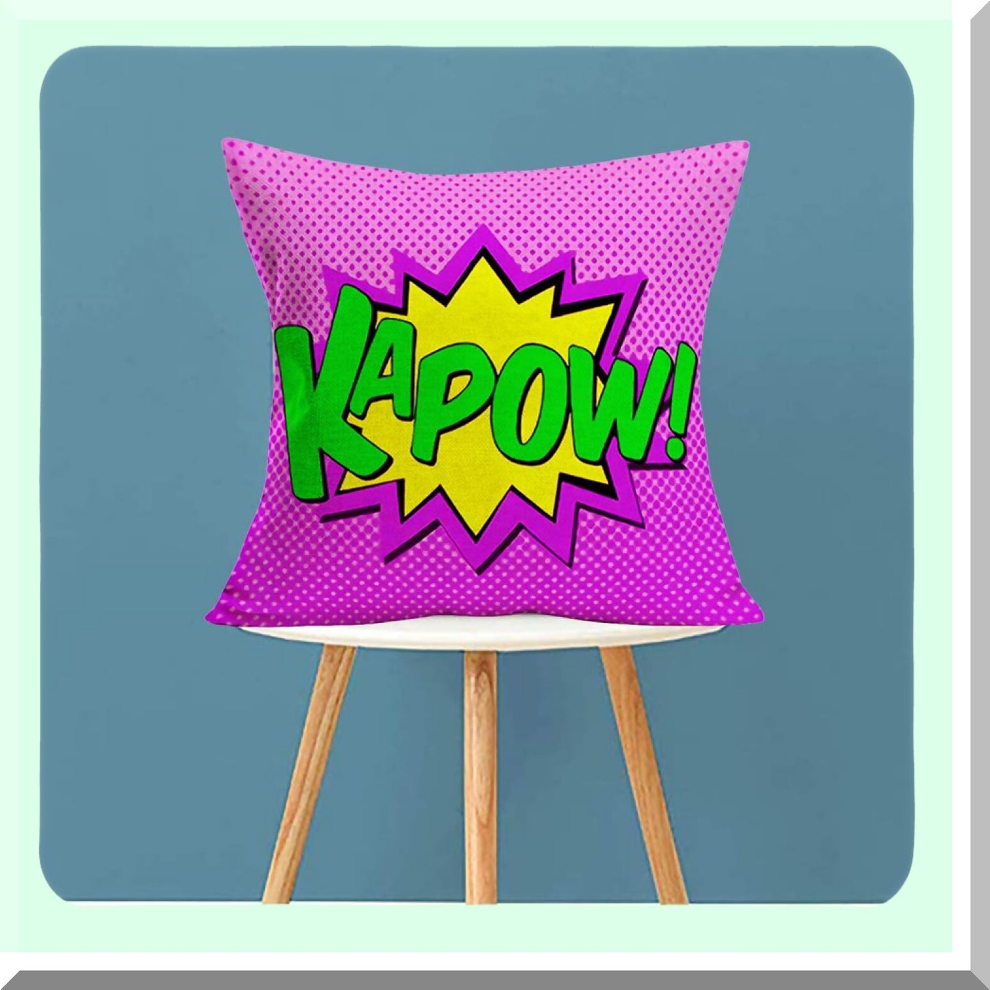 Superhero Exclamation Decor Pillow Set - Comic Book Quote Cushion Covers - 18x18 Inch Square Pillowcases - Best Gift for Pow Wham Kapow Boom Fans