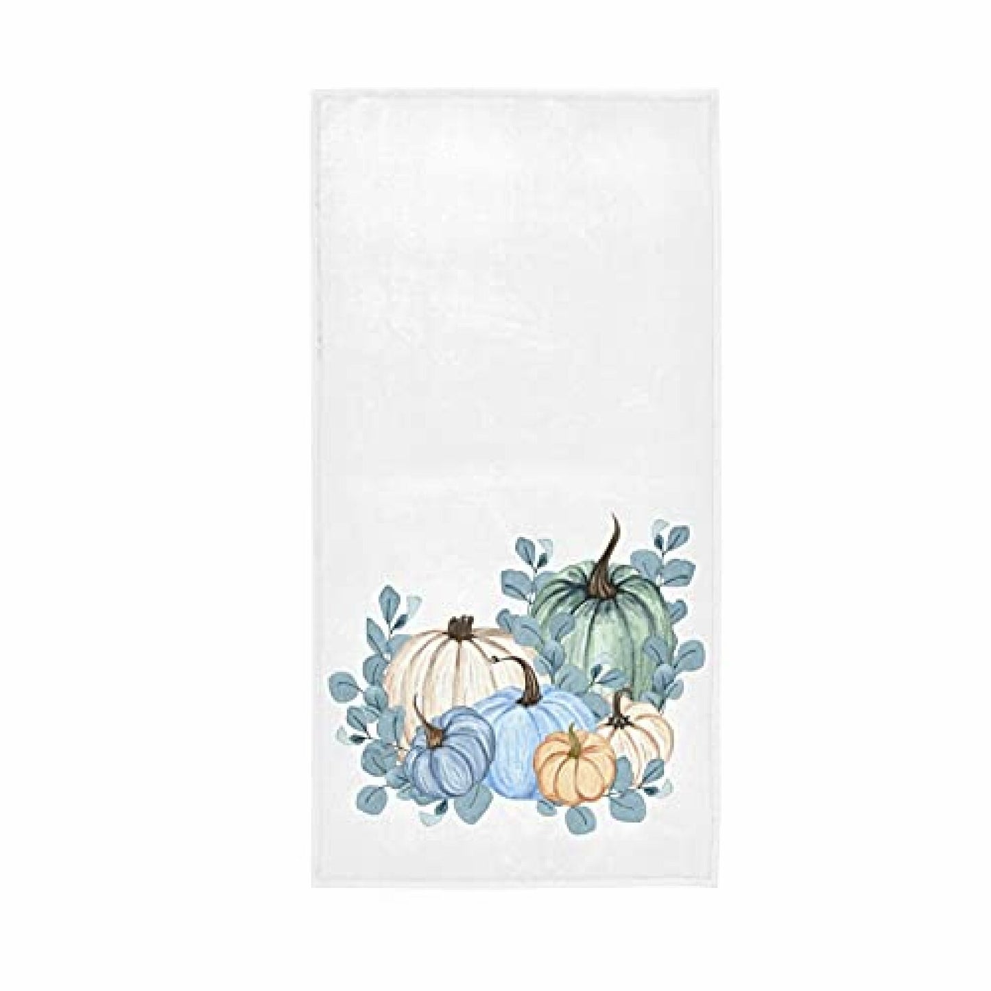 Thanksgiving Blue Pumpkin Kitchen Hand Towel 16x30 in