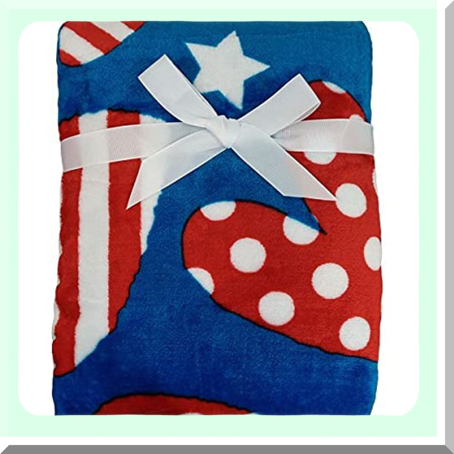 Patriotic Stars & Hearts Ultra-Soft Blanket - Ideal for Gifts, Holidays, and Home Decor