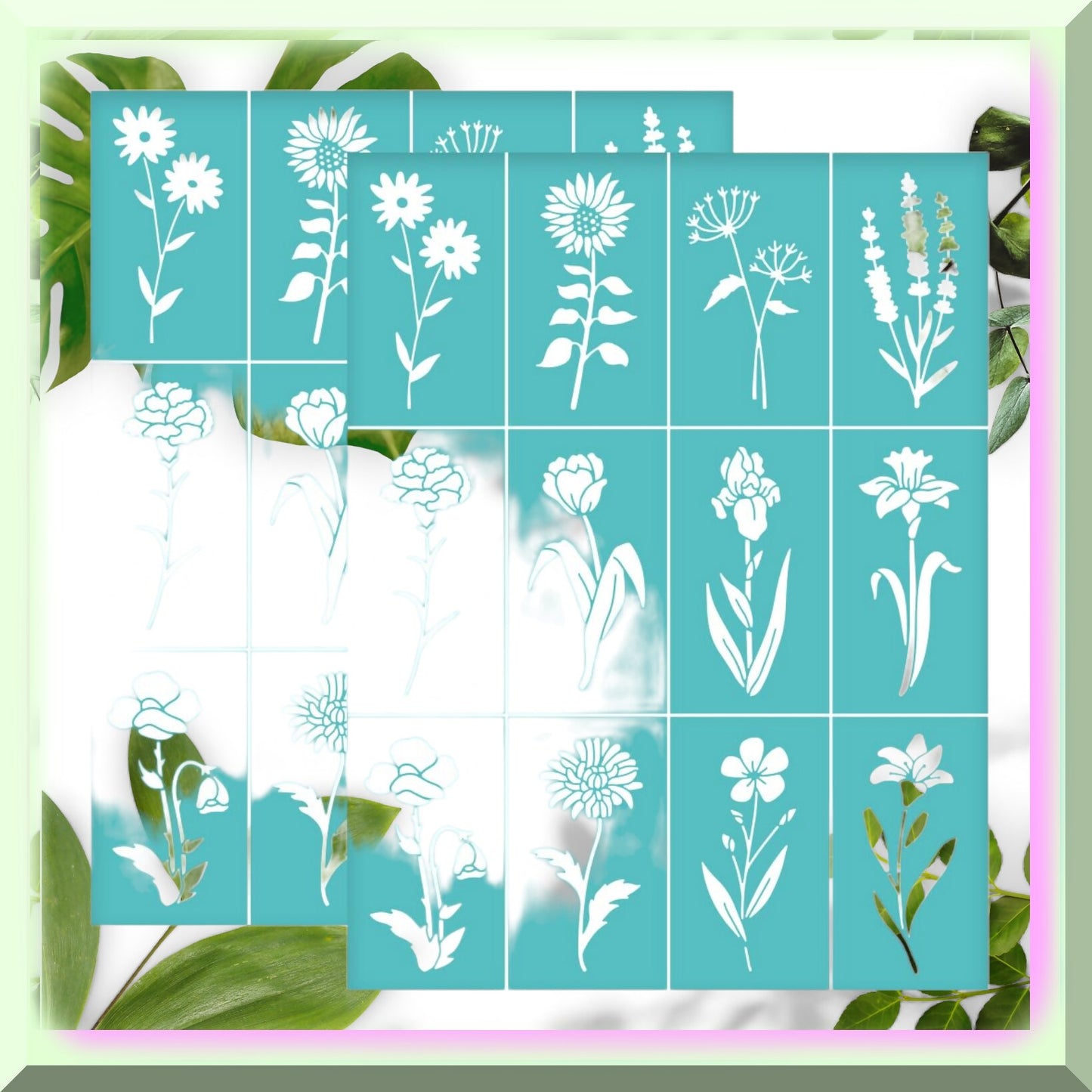 Wildflower Silk Screen Printing Kit 2Pcs 8.6x11 Inch