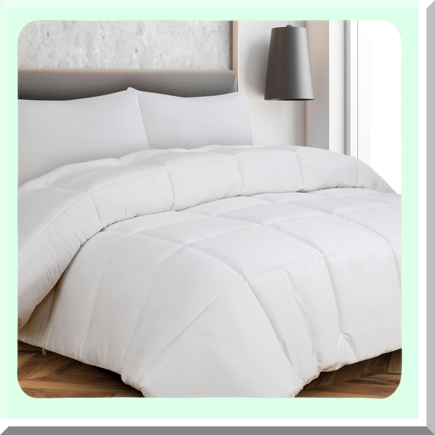 Luxury All Season Lightweight Quilted Comforter - Ultra Soft Hotel Bedding with Corner Tabs - Box Stitched Duvet Insert - White Comforter
