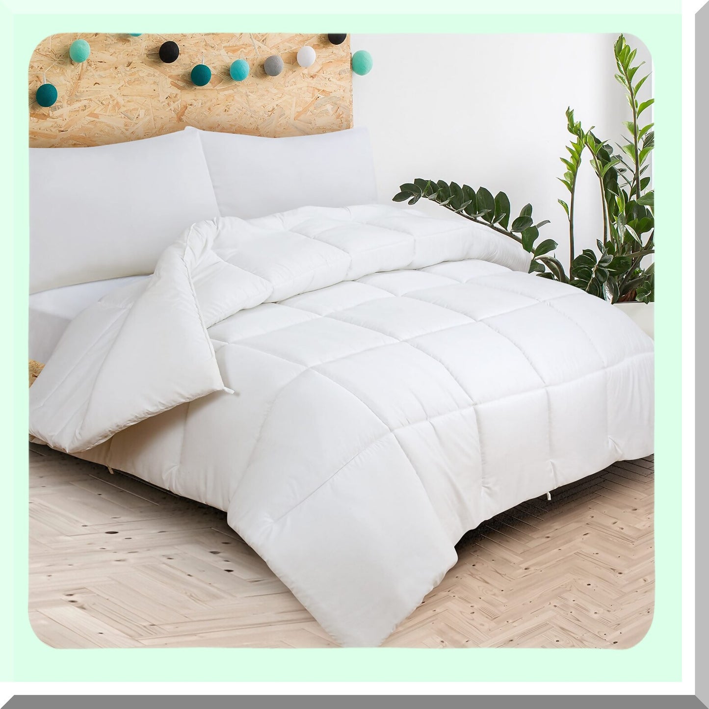 Luxury All Season Lightweight Quilted Comforter - Ultra Soft Hotel Bedding with Corner Tabs - Box Stitched Duvet Insert - White Comforter