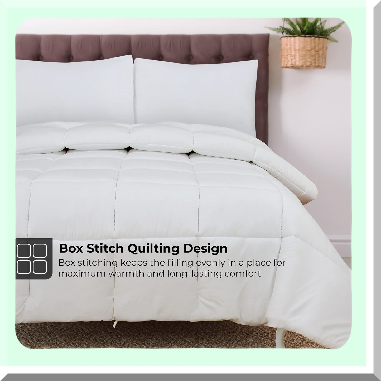 Luxury All Season Lightweight Quilted Comforter - Ultra Soft Hotel Bedding with Corner Tabs - Box Stitched Duvet Insert - White Comforter