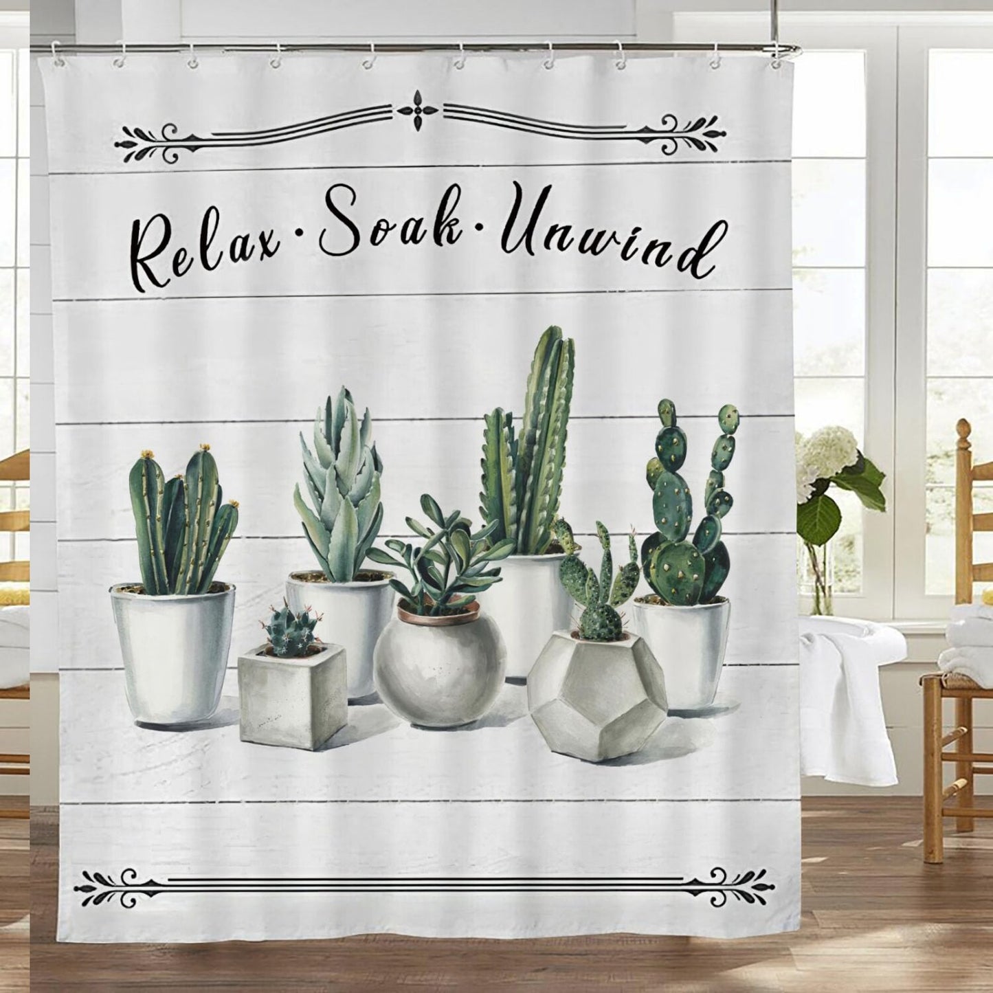 Rustic Succulent Shower Curtain 60x72 in