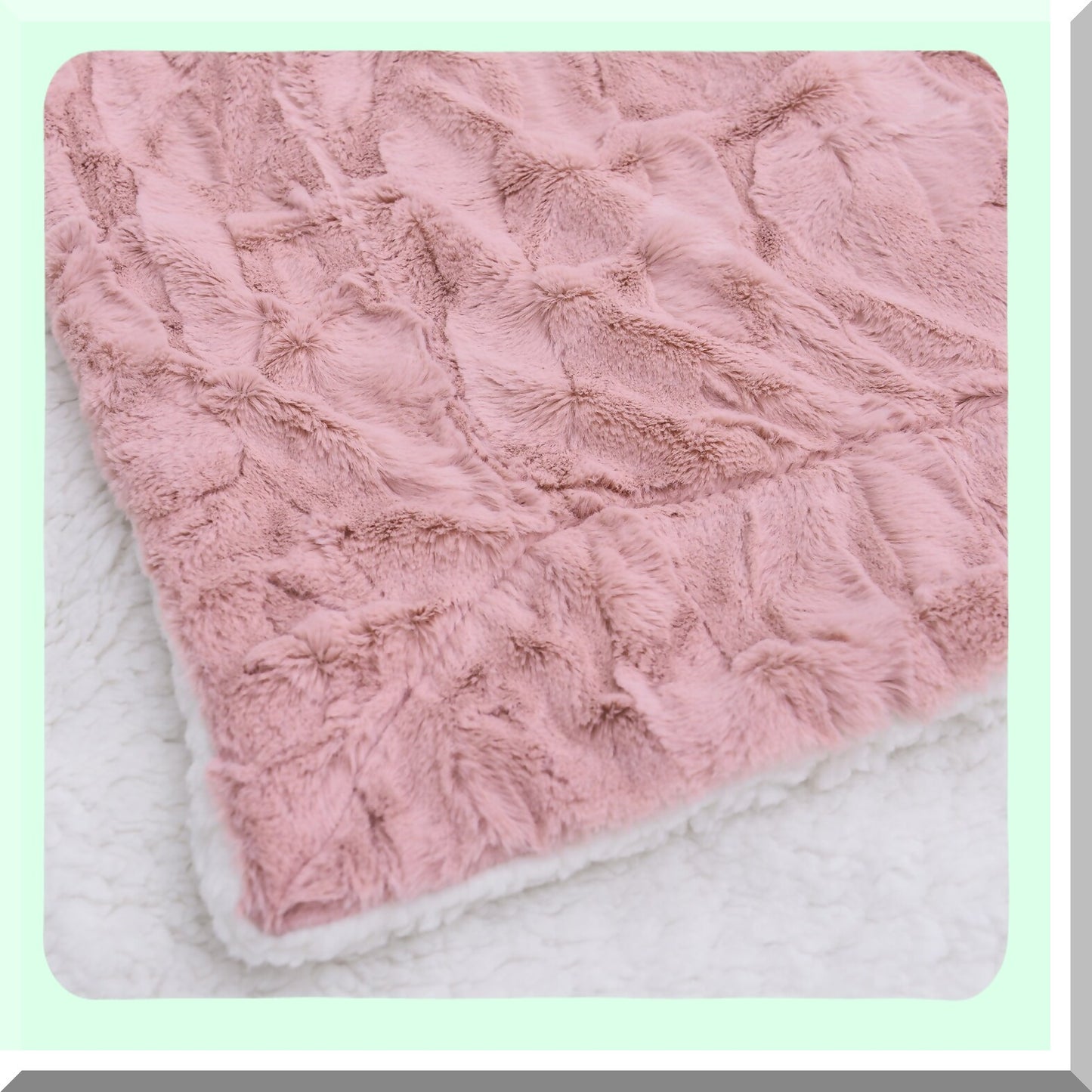 BlushCozy Sherpa Throw - Super Soft Dusty Rose & Ivory Blanket 63x87