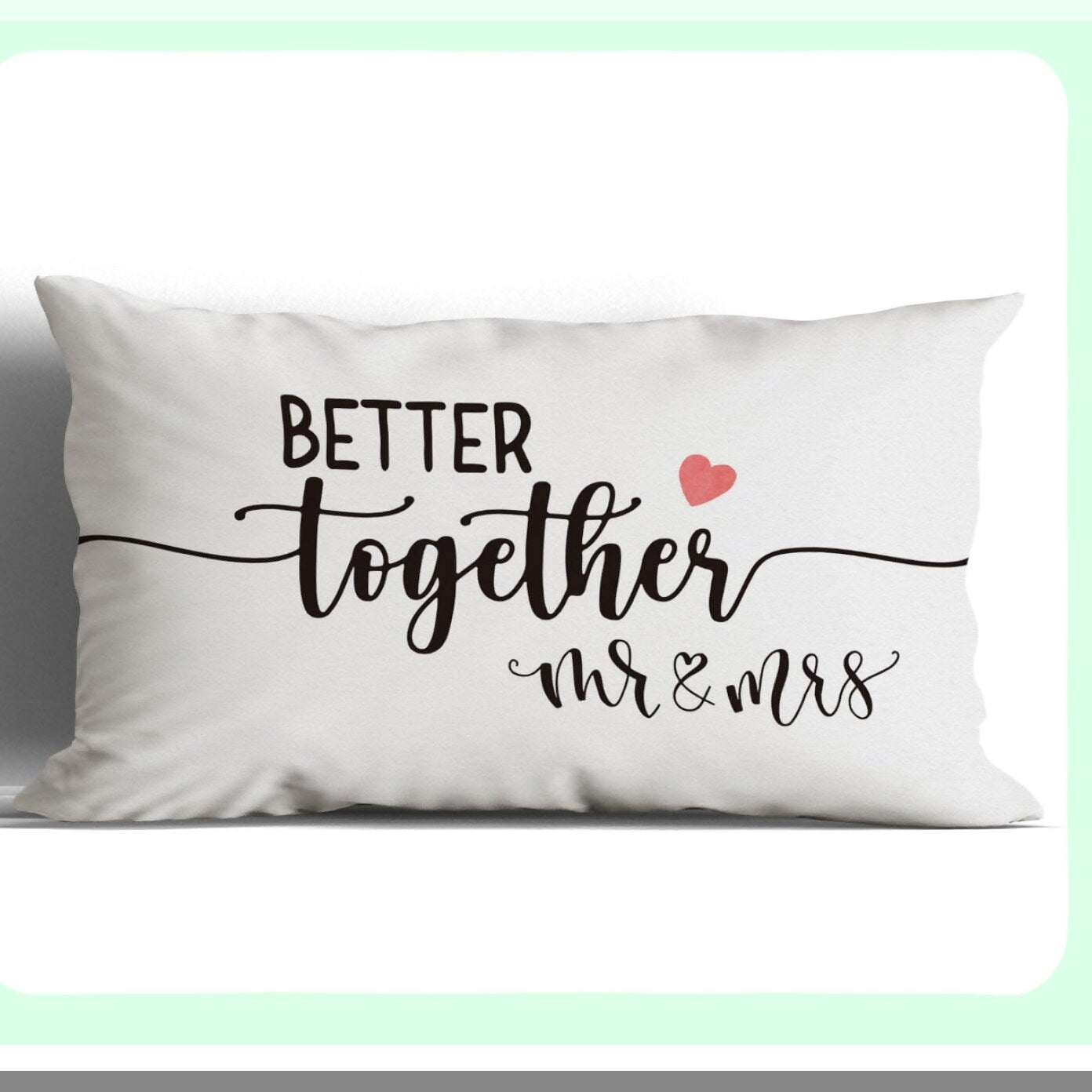 Forever Love 12x20 Pillow Cover Set - Bride Groom Anniversary Decorative Pillows - Mr Mrs Husband Wife Gifts - Better Together Home Decor