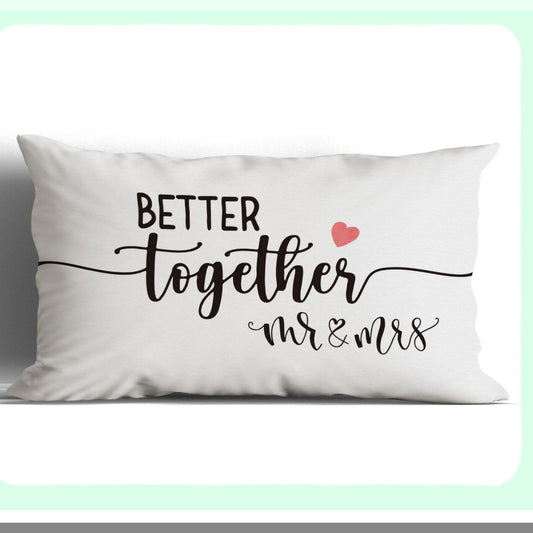 Forever Love 12x20 Pillow Cover Set for Bride and Groom