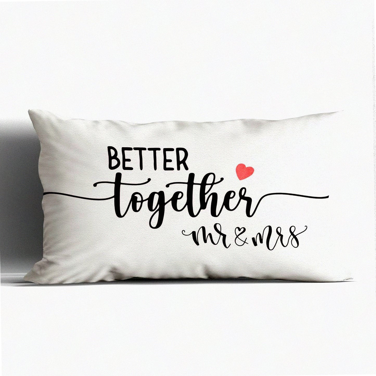Forever Love 12x20 Pillow Cover Set - Bride Groom Anniversary Decorative Pillows - Mr Mrs Husband Wife Gifts - Better Together Home Decor