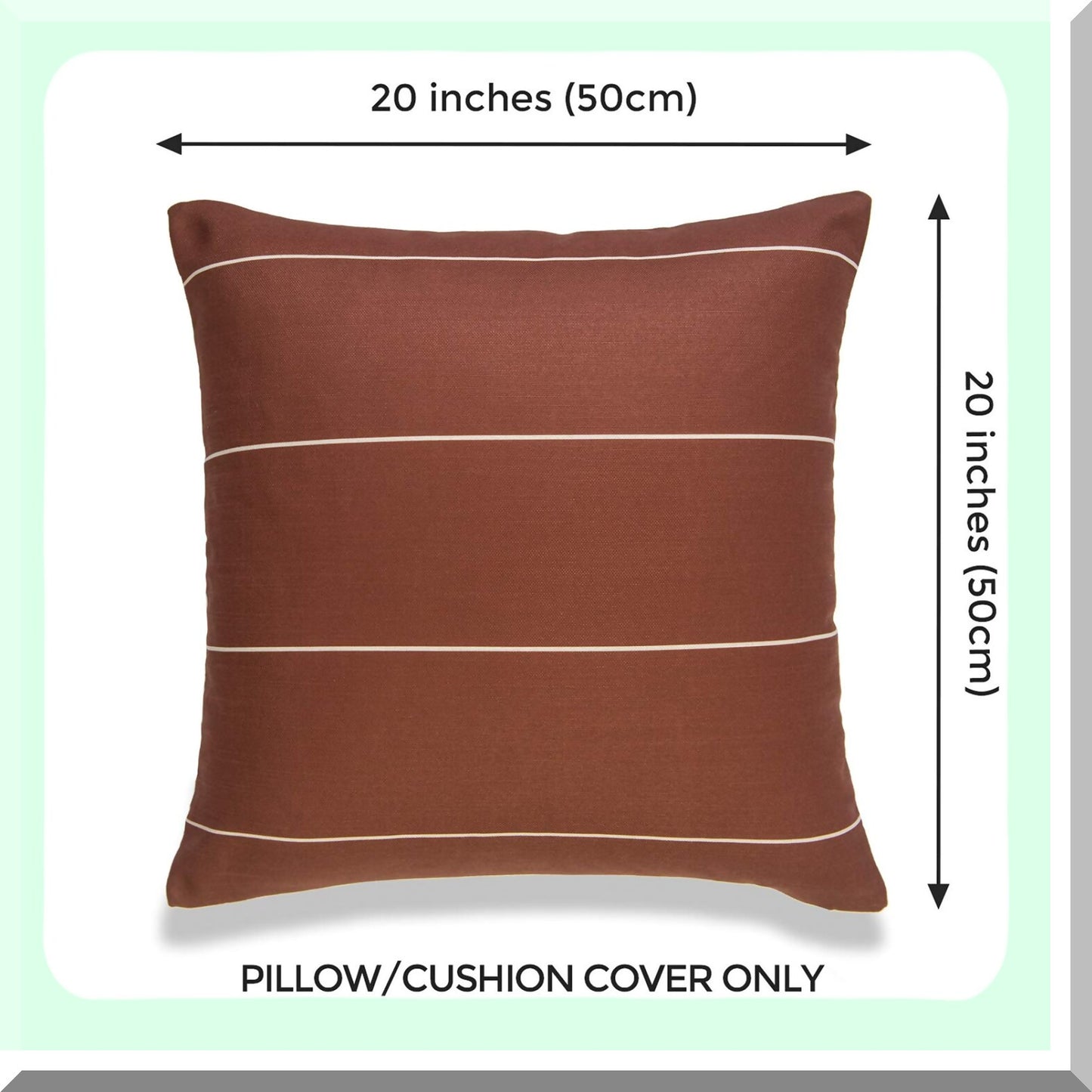 Rustic Chic Boho Stripe Pillow Cover - 20x20 Decorative Throw for Couch, Sofa, Bed - Modern Home Decor Accent - Soft Cotton Linen Fabric