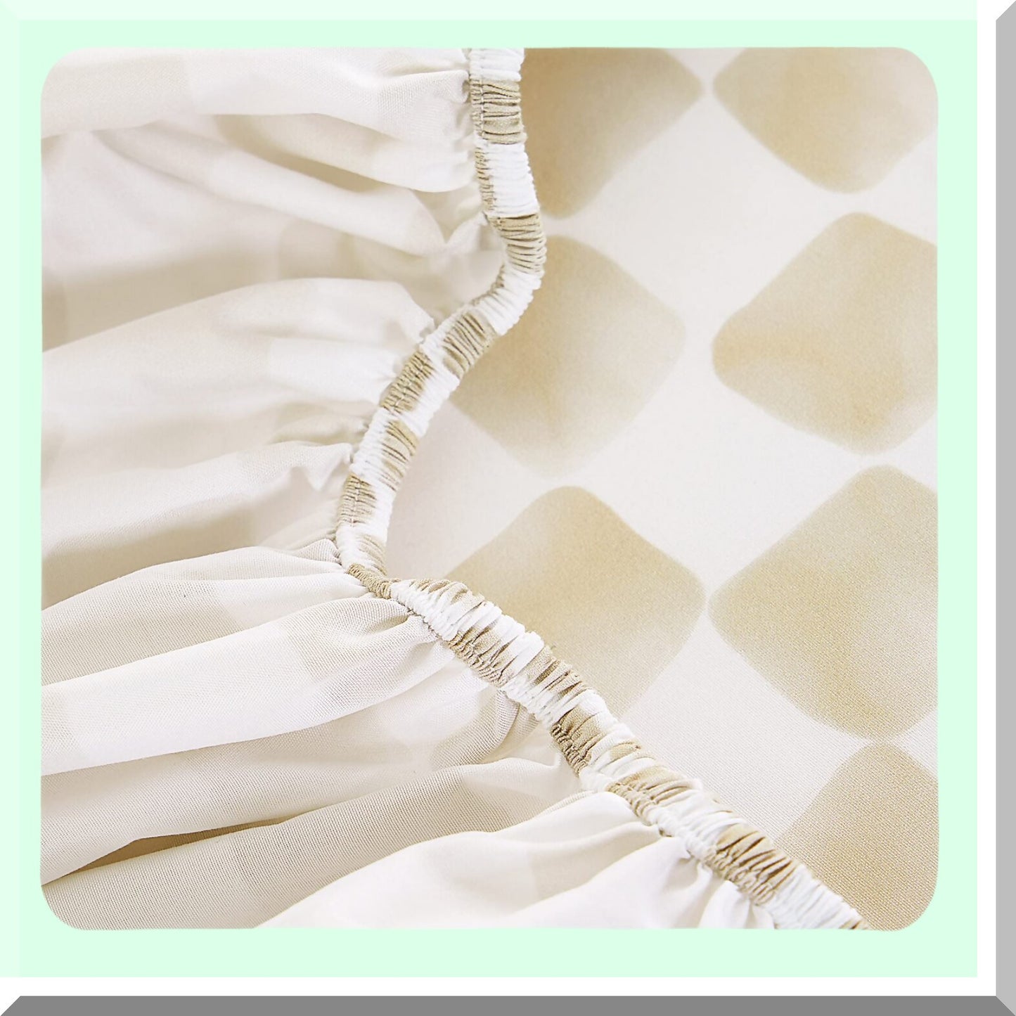 CheckerGrid Plaid Microfiber Sheet Set - Beige White Geometric Preppy Bedding - Twin Size 4pcs - Hand Drawn Pattern - Soft & Cozy - Checkered