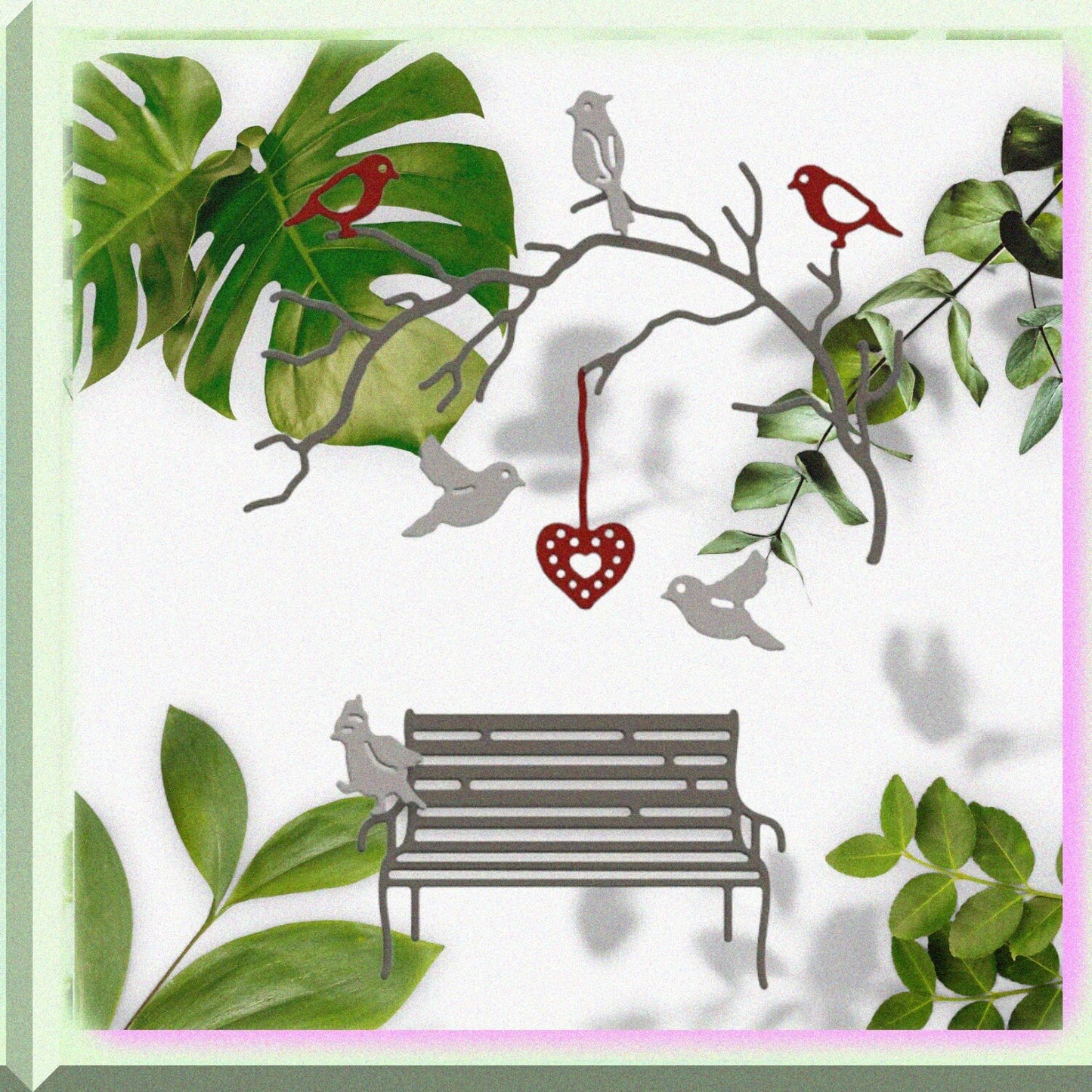 Birds Stay in The Brach Chair Metal Cutting Die 81mm