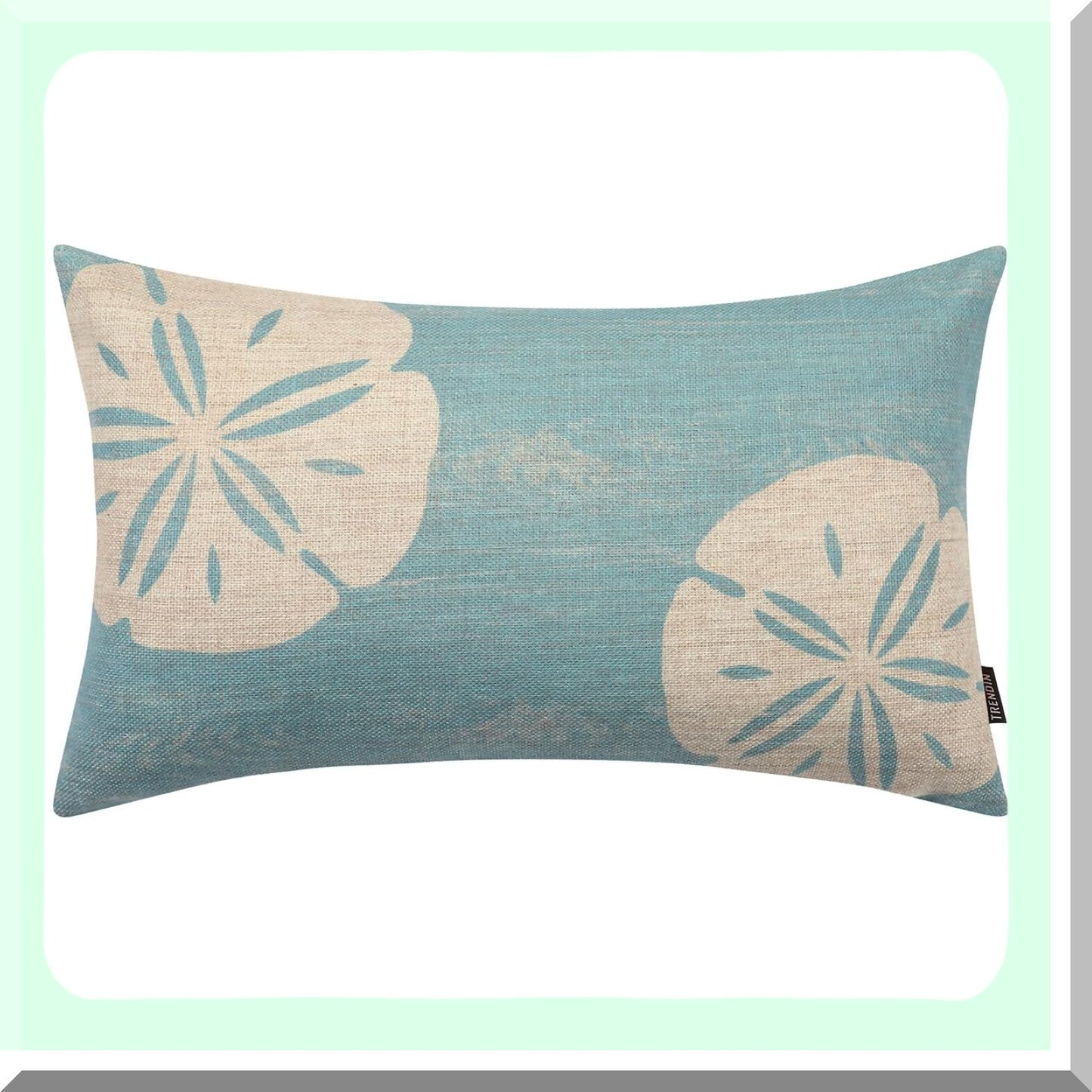 Marine Blue Rustic Beach Pillow Cover - 12X20 Rectangular Linen Cushion Case for Sofa Decorations - Sea Inspired PL1101TR