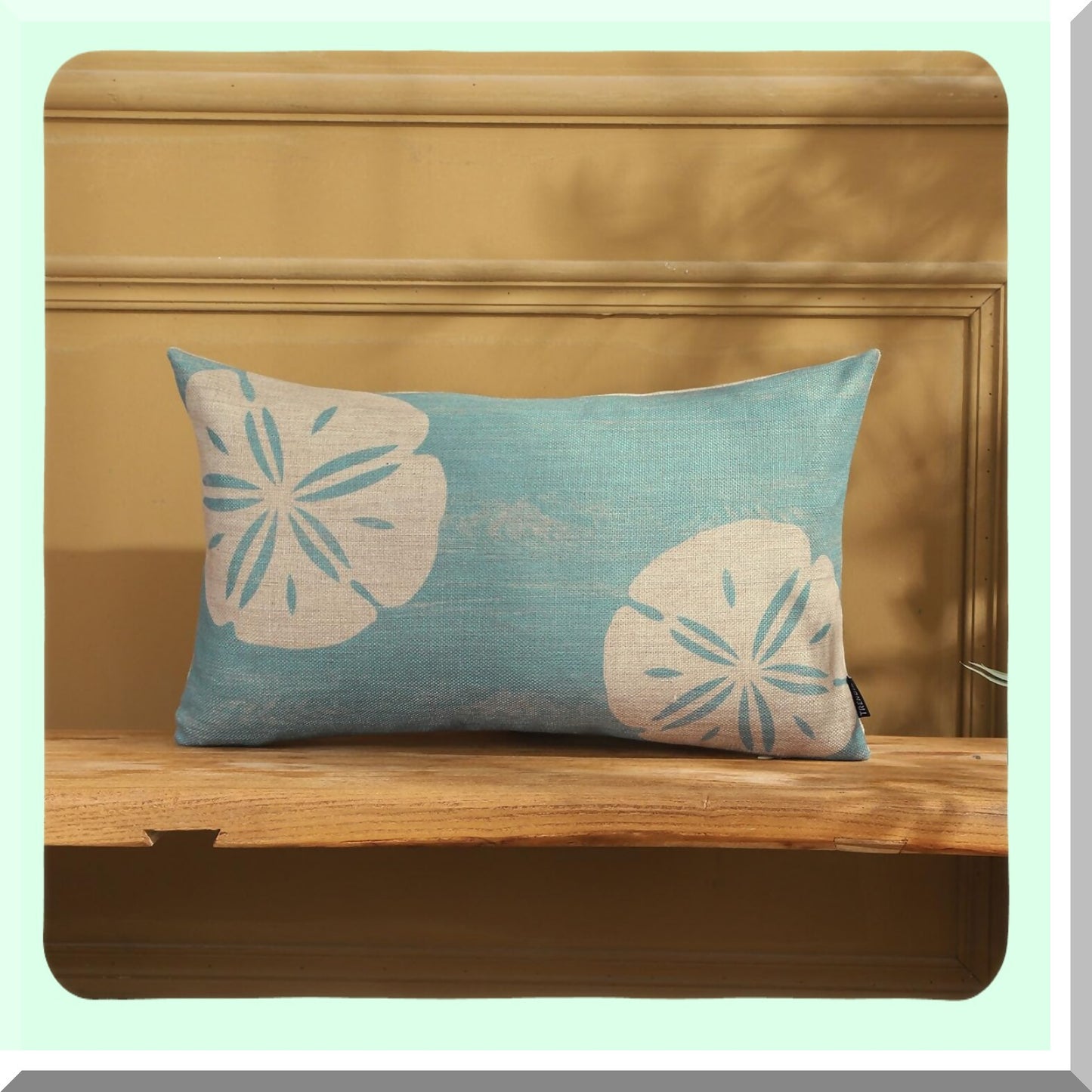 Marine Blue Rustic Beach Pillow Cover - 12X20 Rectangular Linen Cushion Case for Sofa Decorations - Sea Inspired PL1101TR