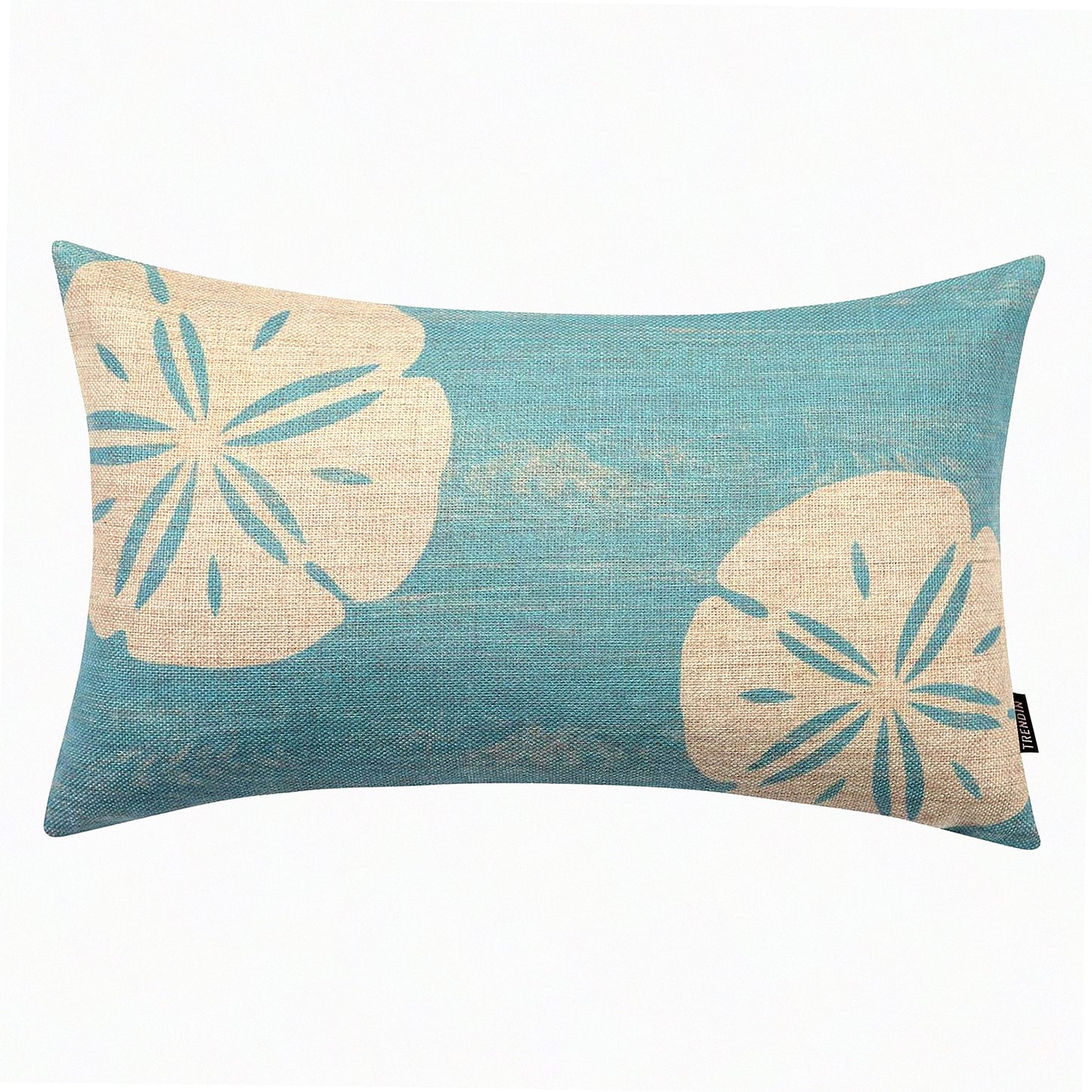 Marine Blue Rustic Beach Pillow Cover - 12X20 Rectangular Linen Cushion Case for Sofa Decorations - Sea Inspired PL1101TR