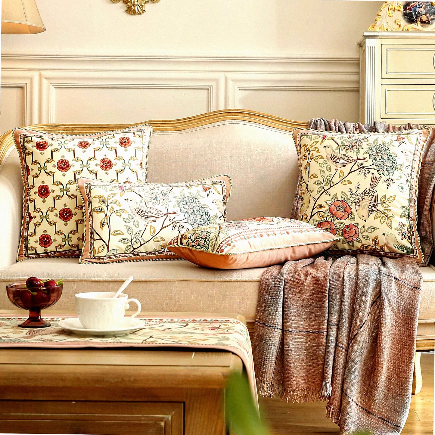 Luxury Velvet Euro Sham Pillow Covers - Set of 4 Decorative Throw Cushion Cases for Couch, Bedroom, Car, Living Room - Soft & Durable