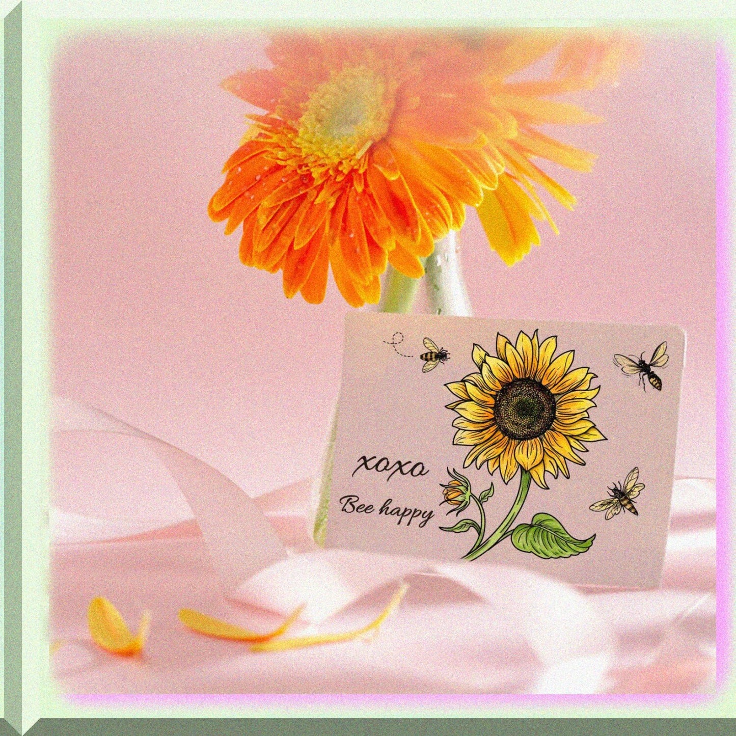 Sunflower and Bumblebee Clear Stamp Set