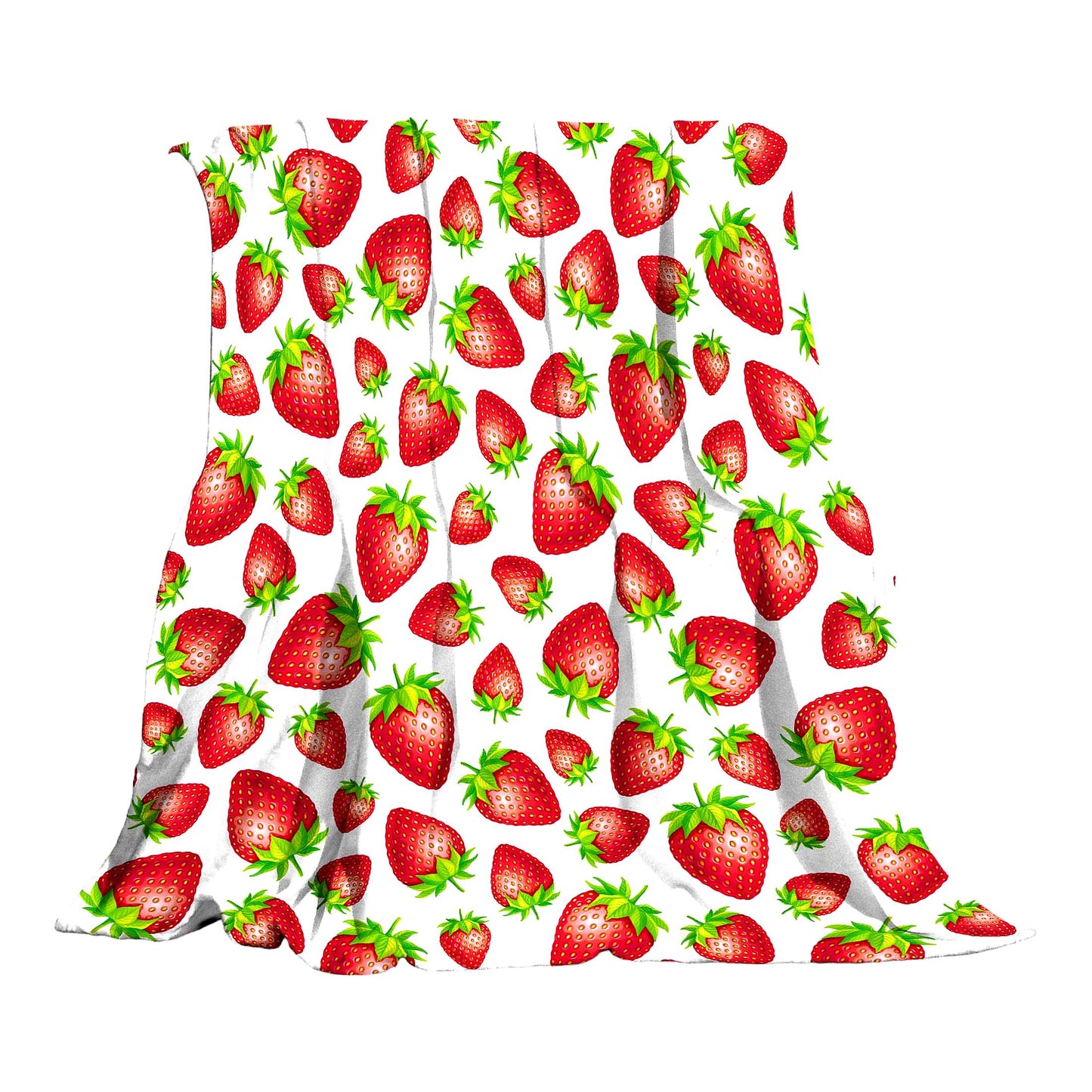 BerryCozy Super Soft Strawberry Fleece Blanket - 60x80 Inch Plush Throw for Sofa, Bed, Travel, Camping, Gift