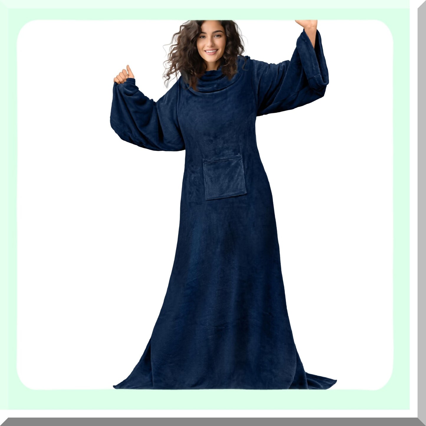 SnuggleSleeve Fleece Blanket: Cozy Full-Body Wrap with Front Pocket for Adults - Perfect Gift for Mom or Wife