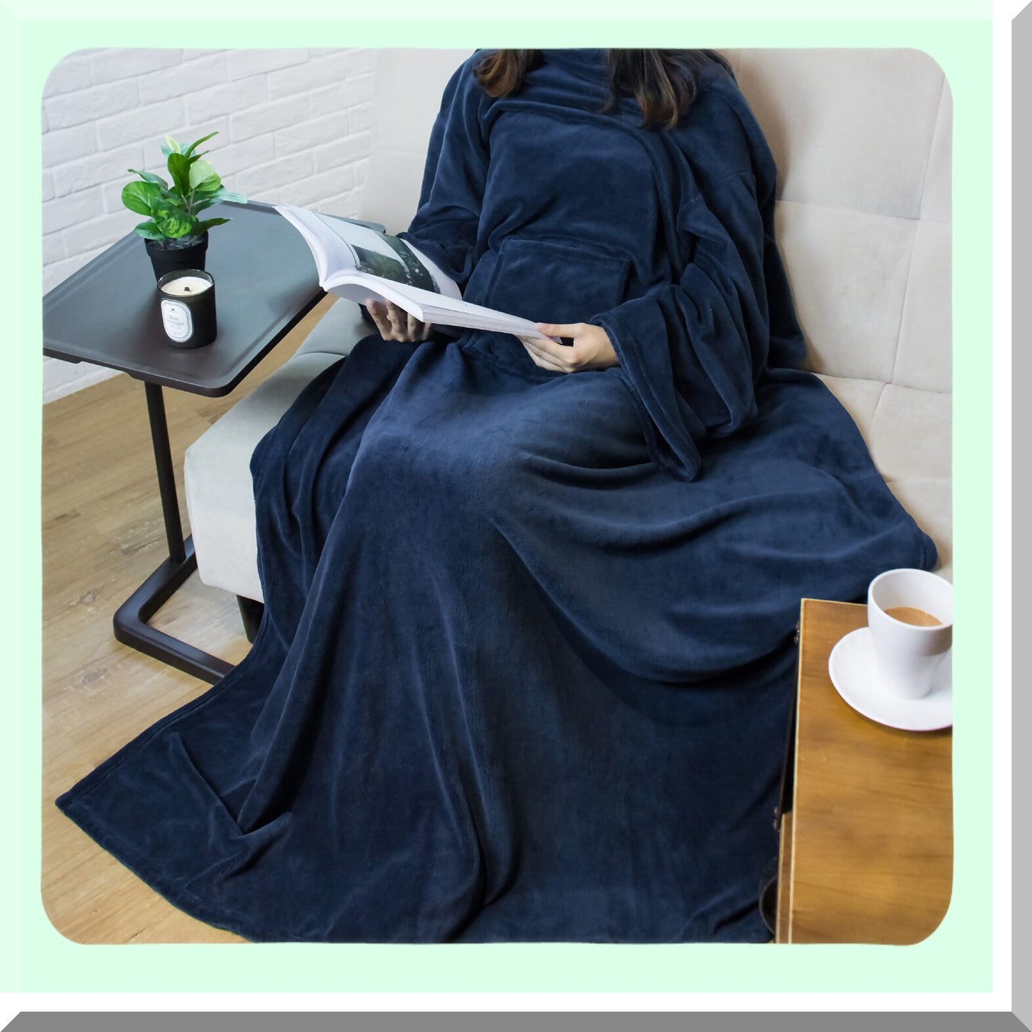 SnuggleSleeve Fleece Blanket: Cozy Full-Body Wrap with Front Pocket for Adults - Perfect Gift for Mom or Wife