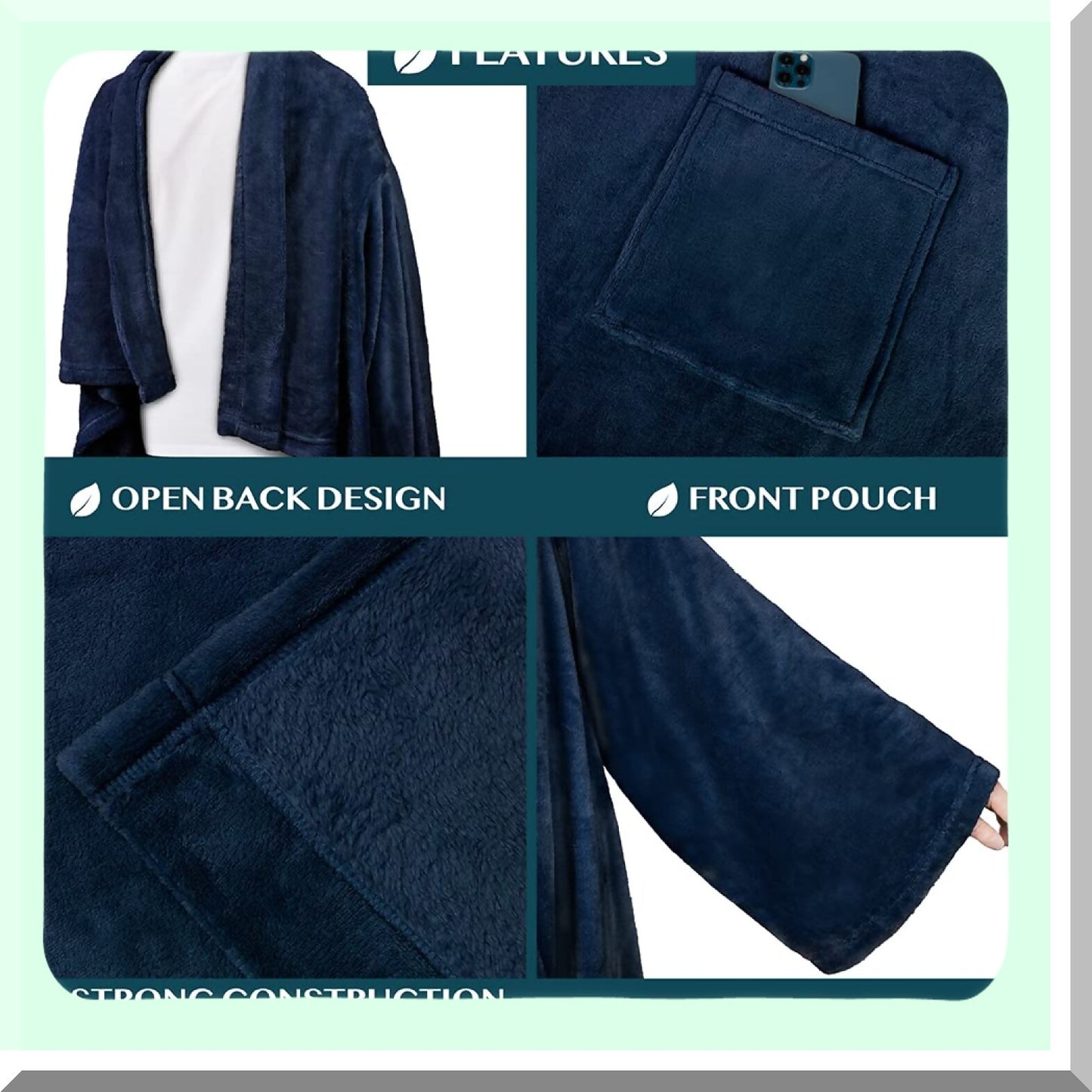 SnuggleSleeve Fleece Blanket: Cozy Full-Body Wrap with Front Pocket for Adults - Perfect Gift for Mom or Wife