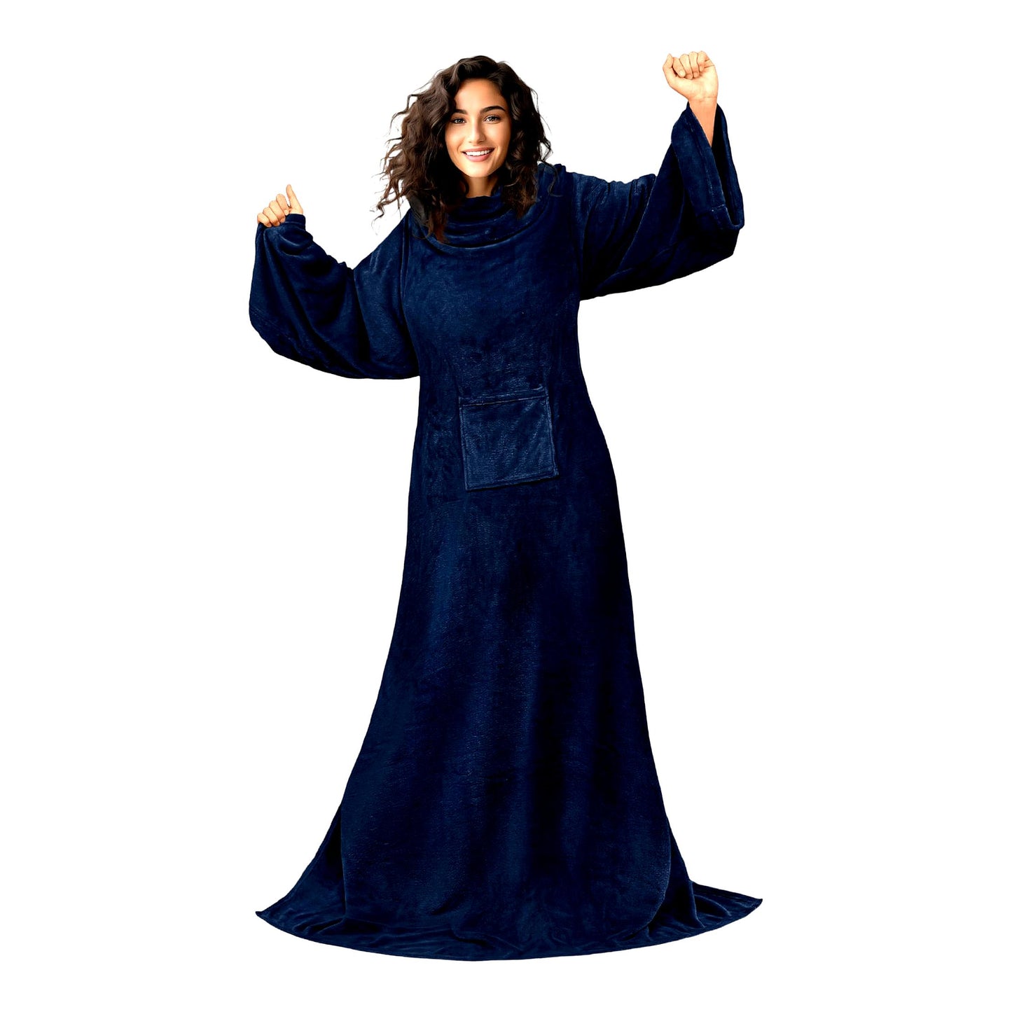 SnuggleSleeve Fleece Blanket: Cozy Full-Body Wrap with Front Pocket for Adults - Perfect Gift for Mom or Wife