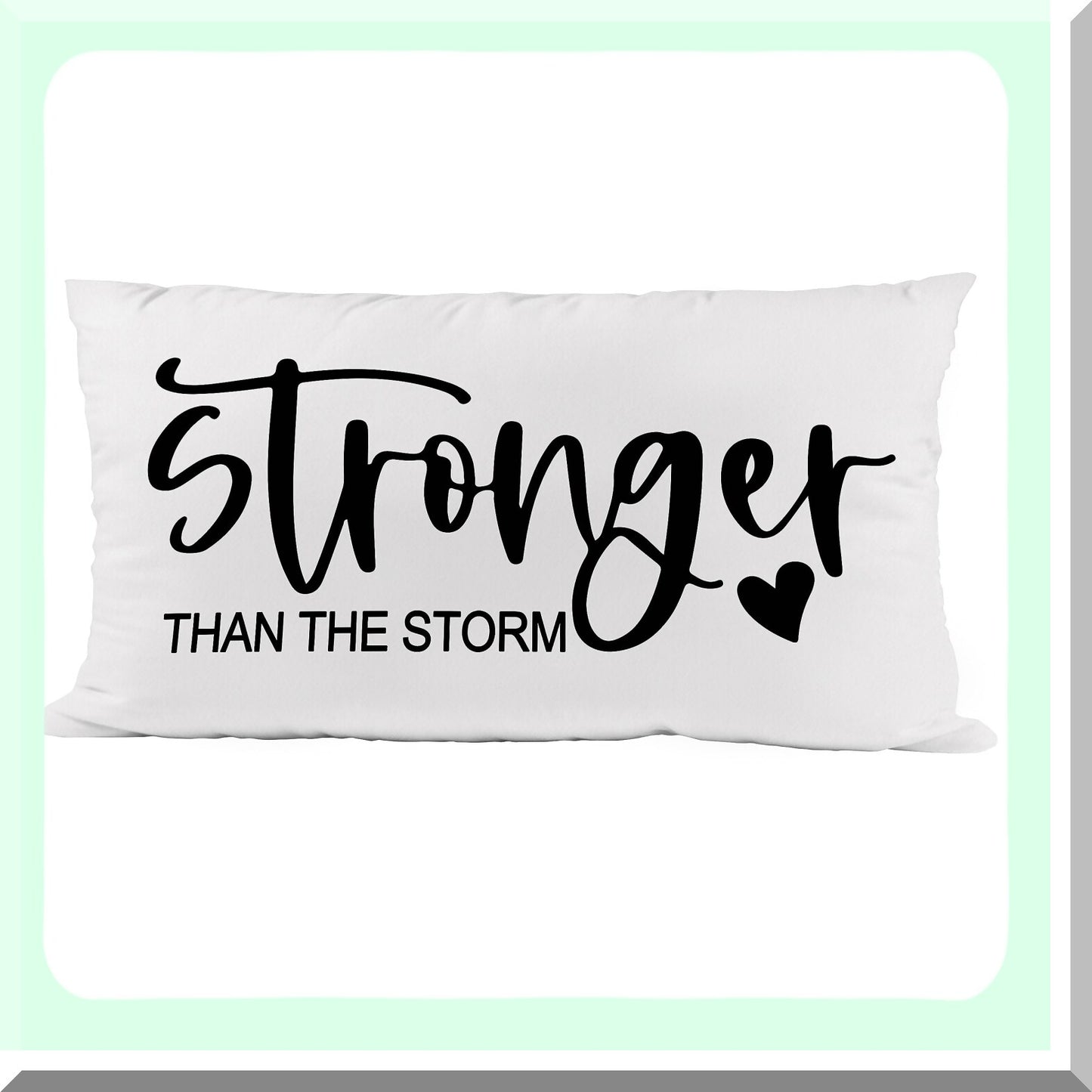 Stormy Strength Inspirational Quote Pillow Cover - Sofa Couch Bed Decor - 18x18 Inch Soft Cushion - Motivational Gift - Inspirational Decor