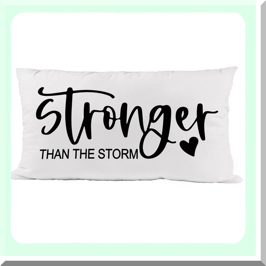 Stormy Strength Quote Pillow Cover 18x18 Inch