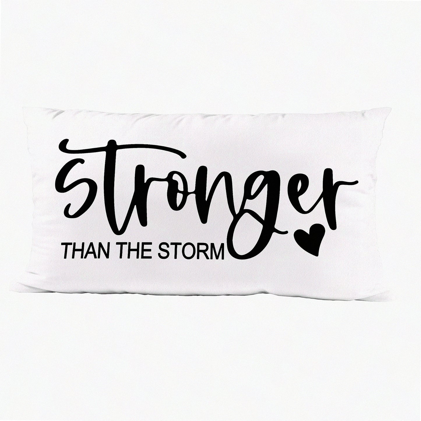 Stormy Strength Inspirational Quote Pillow Cover - Sofa Couch Bed Decor - 18x18 Inch Soft Cushion - Motivational Gift - Inspirational Decor