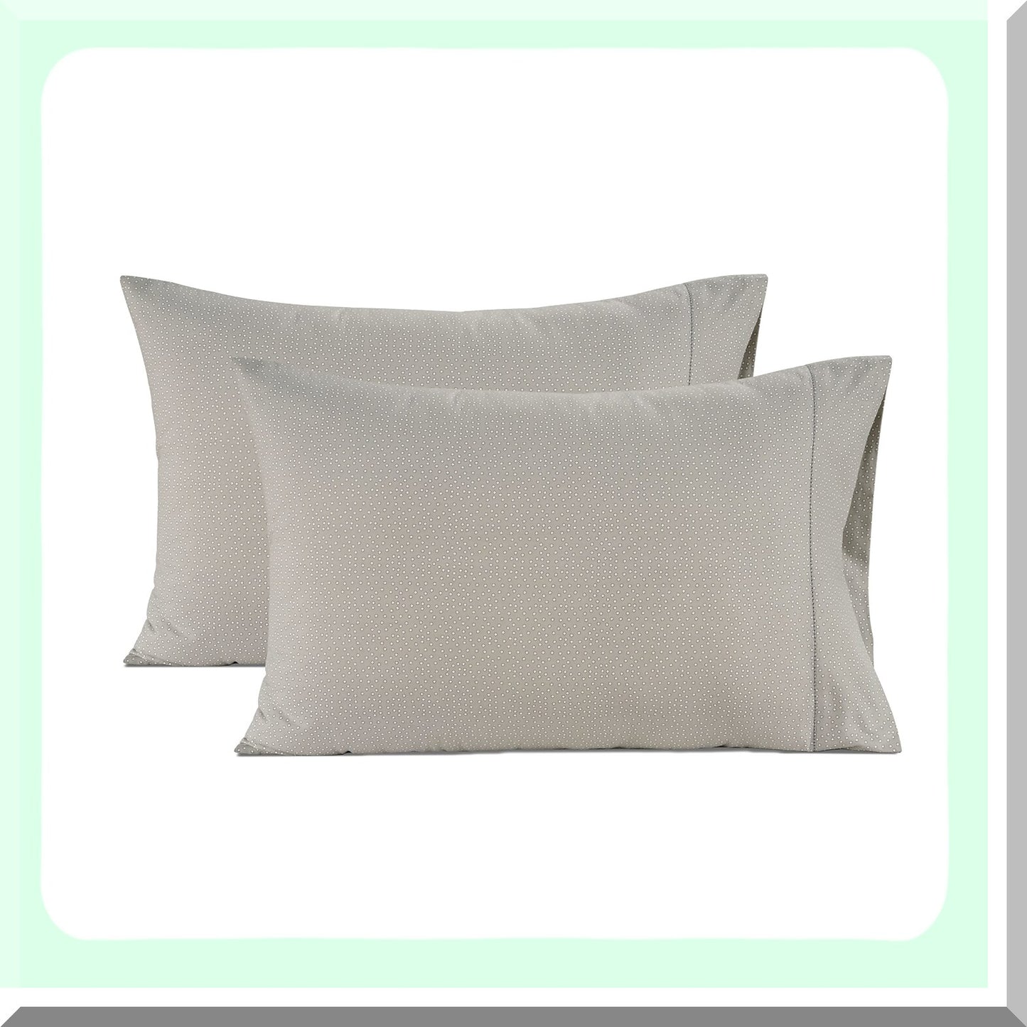 CoolCotton Percale Pillowcases - Set of 2 Standard Size Ultra Soft & Crisp Breathable Sleeping Pillow Covers Snowdrop White