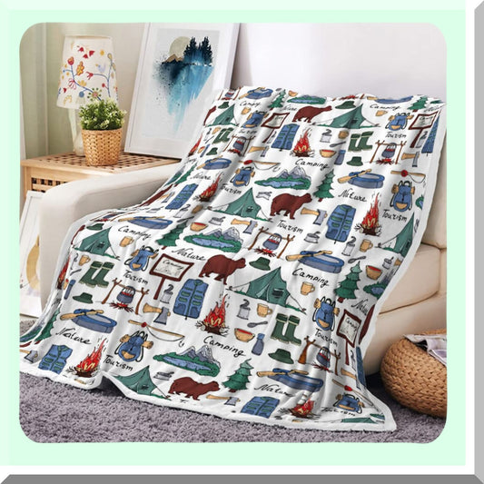 CozyCamp Flannel Throw Blanket for Camping and Home