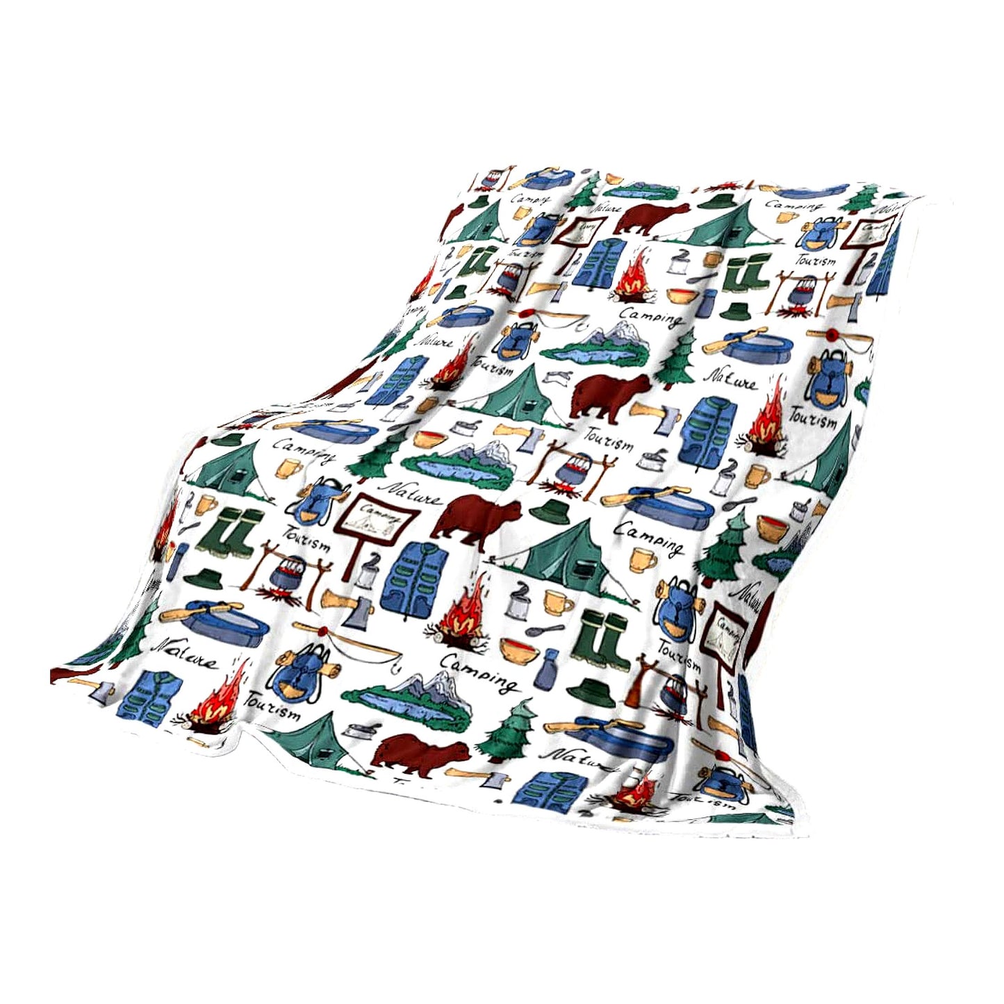 CozyCamp Flannel Throw Blanket - Soft, Warm, and Perfect for RV Travel, Camping, Couch, Chair, Sofa, Bed, Outdoor, Beach, and Home Decor (50"x60")"
