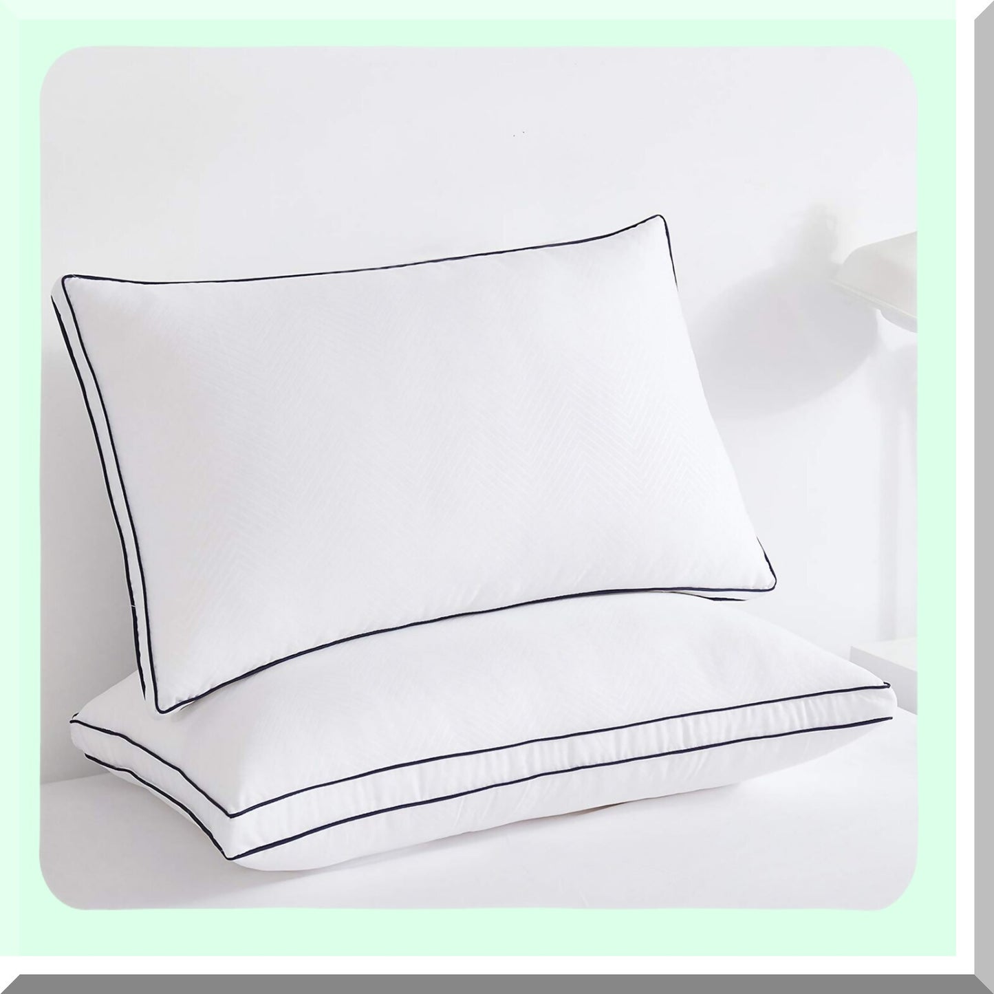 SleepEase GelSoft Pillows - 2 Pack for Side and Back Sleepers. Delicate and Soft Filling for Luxury Hotel Comfort. White Bed Pillows for Sleeping.