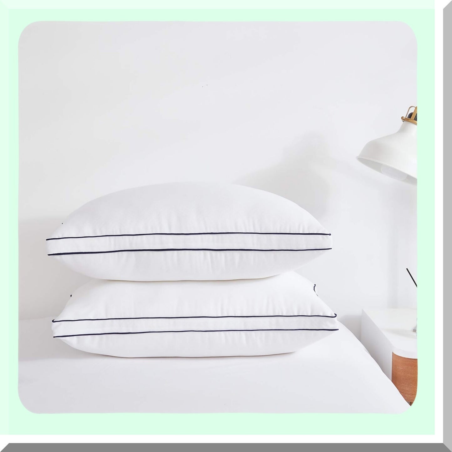 SleepEase GelSoft Pillows - 2 Pack for Side and Back Sleepers. Delicate and Soft Filling for Luxury Hotel Comfort. White Bed Pillows for Sleeping.