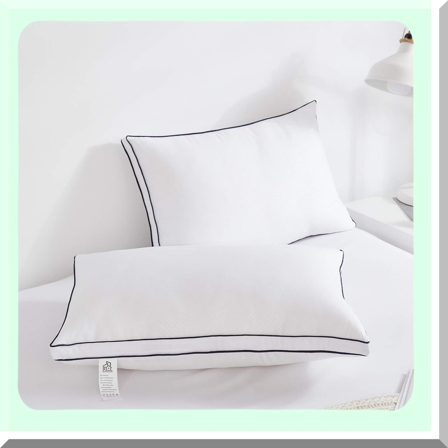 SleepEase GelSoft Pillows - 2 Pack for Side and Back Sleepers. Delicate and Soft Filling for Luxury Hotel Comfort. White Bed Pillows for Sleeping.