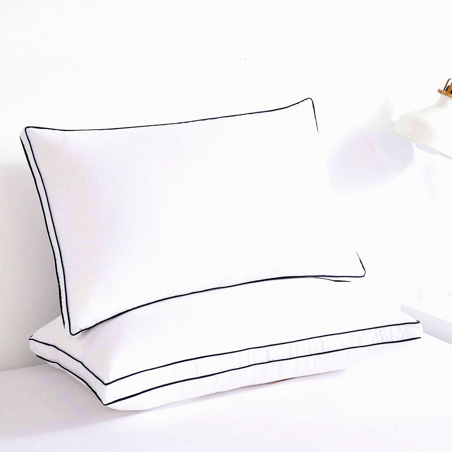 SleepEase GelSoft Pillows - 2 Pack for Side and Back Sleepers. Delicate and Soft Filling for Luxury Hotel Comfort. White Bed Pillows for Sleeping.