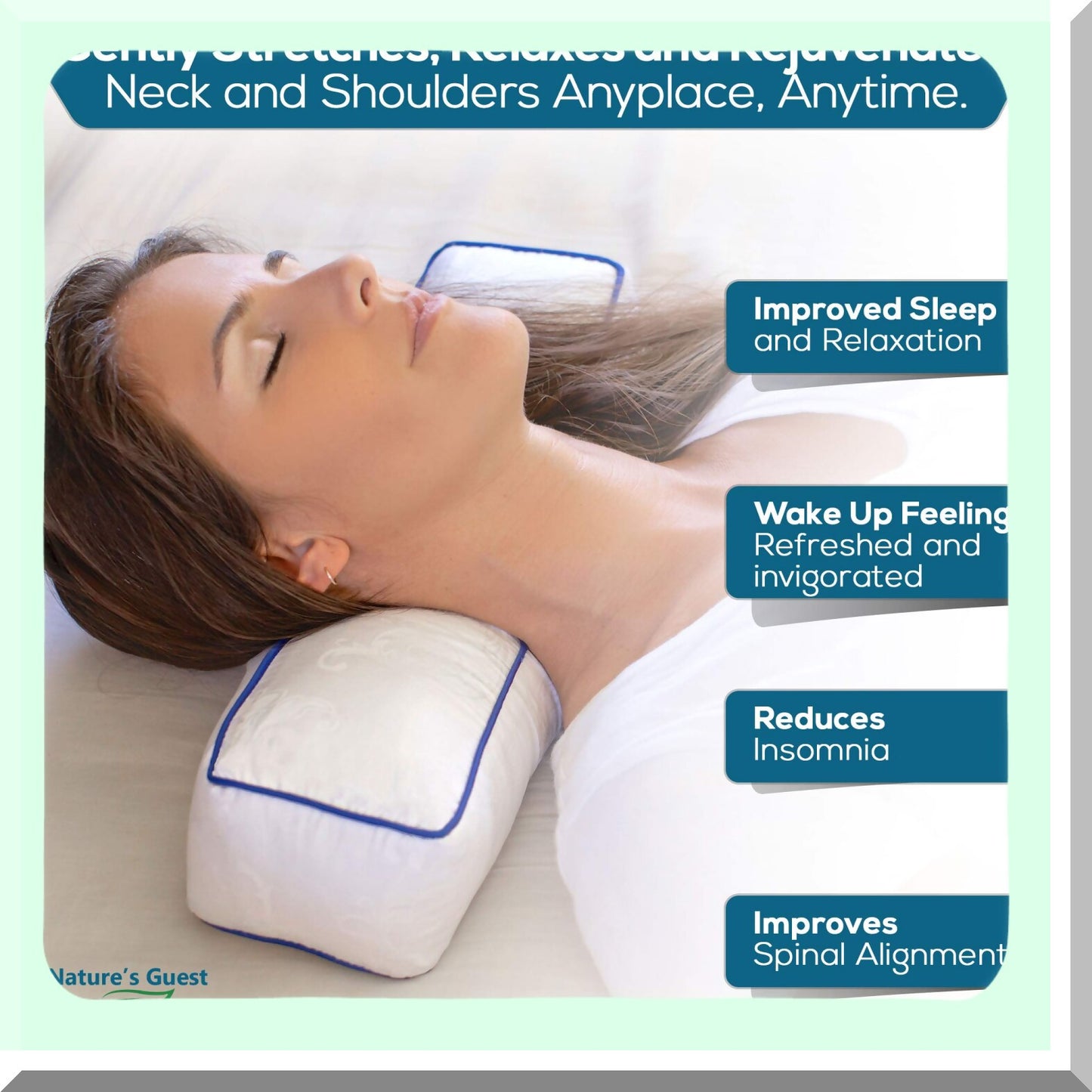 AdjustaRoll Neck Support Pillow - Ultimate Comfort for Sleeping, Spine Alignment, and Travel Relief - Cervical Cylinder Bolster Pillow