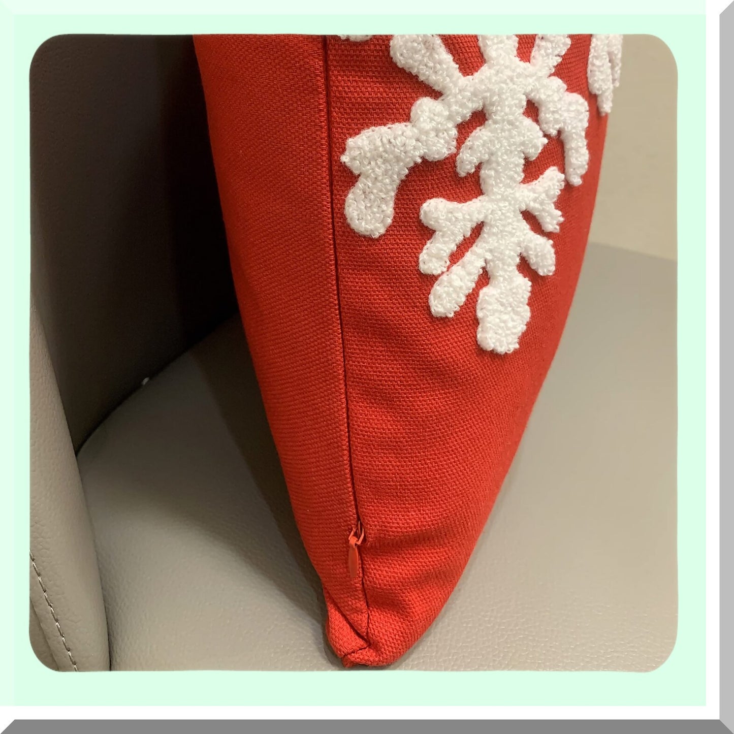Winter Wonderland Embroidered Snowflake Pillow Covers - Set of 3 - 18x18 Inches - Festive Holiday Decor for Bed, Sofa, Couch - Red Snowflake Design