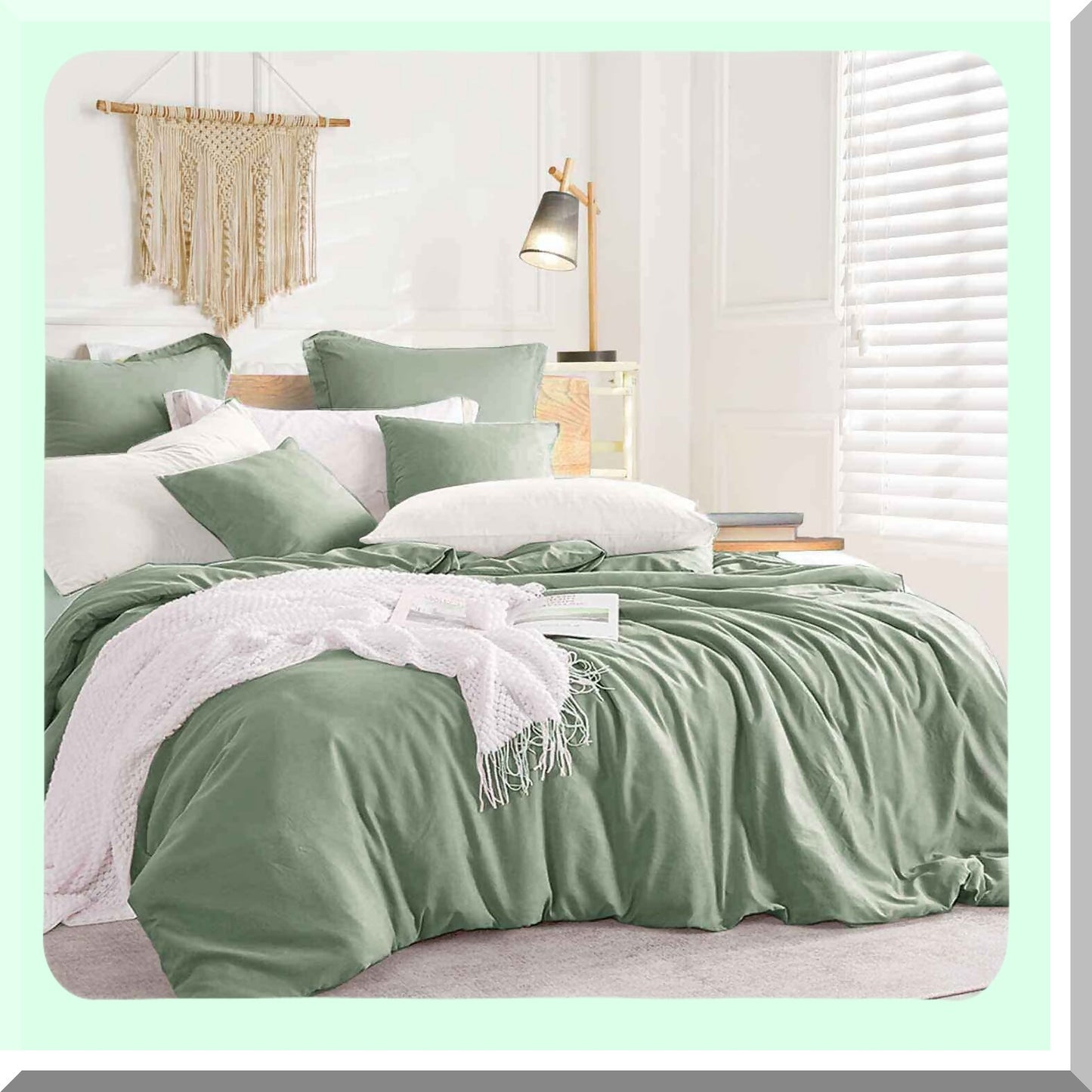Sage Green Aesthetic Comforter Set - Twin XL Size, Modern Bedding Set with Lightweight Microfiber Down Alternative Comforter and Pillow Sham - All Season Softness