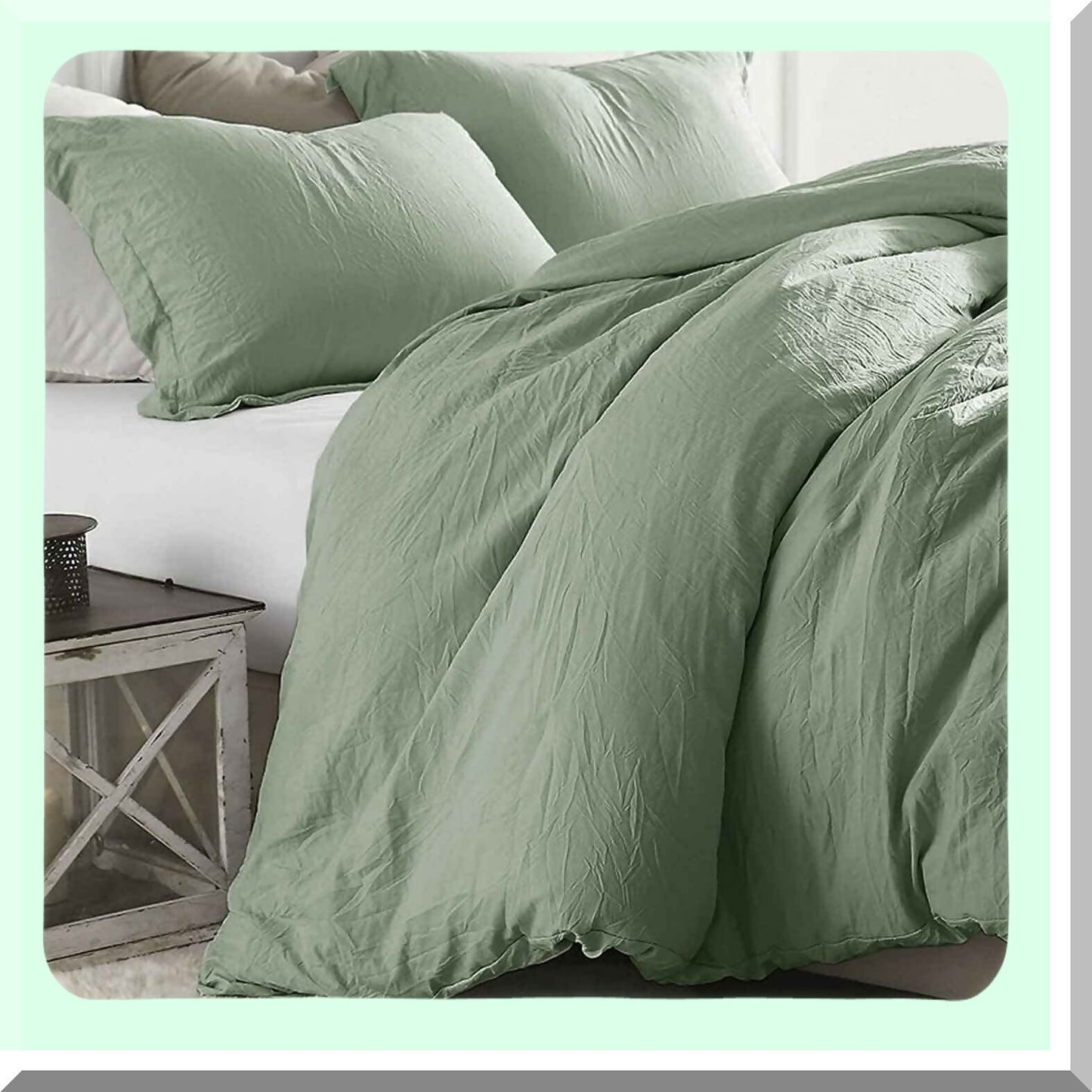 Sage Green Aesthetic Comforter Set - Twin XL Size, Modern Bedding Set with Lightweight Microfiber Down Alternative Comforter and Pillow Sham - All Season Softness