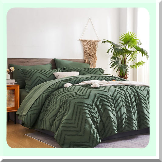 Forest Green Comforter Set 7 Piece with Sheets