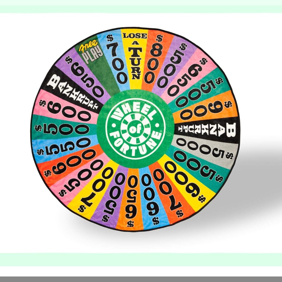 FortuneSpin Cozy Fleece Throw - 59 Inch Game Show Wheel Blanket
