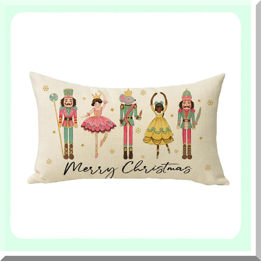 Snowflake Soldier Lumbar Pillow Cover Compatible with Winter Holiday Decor