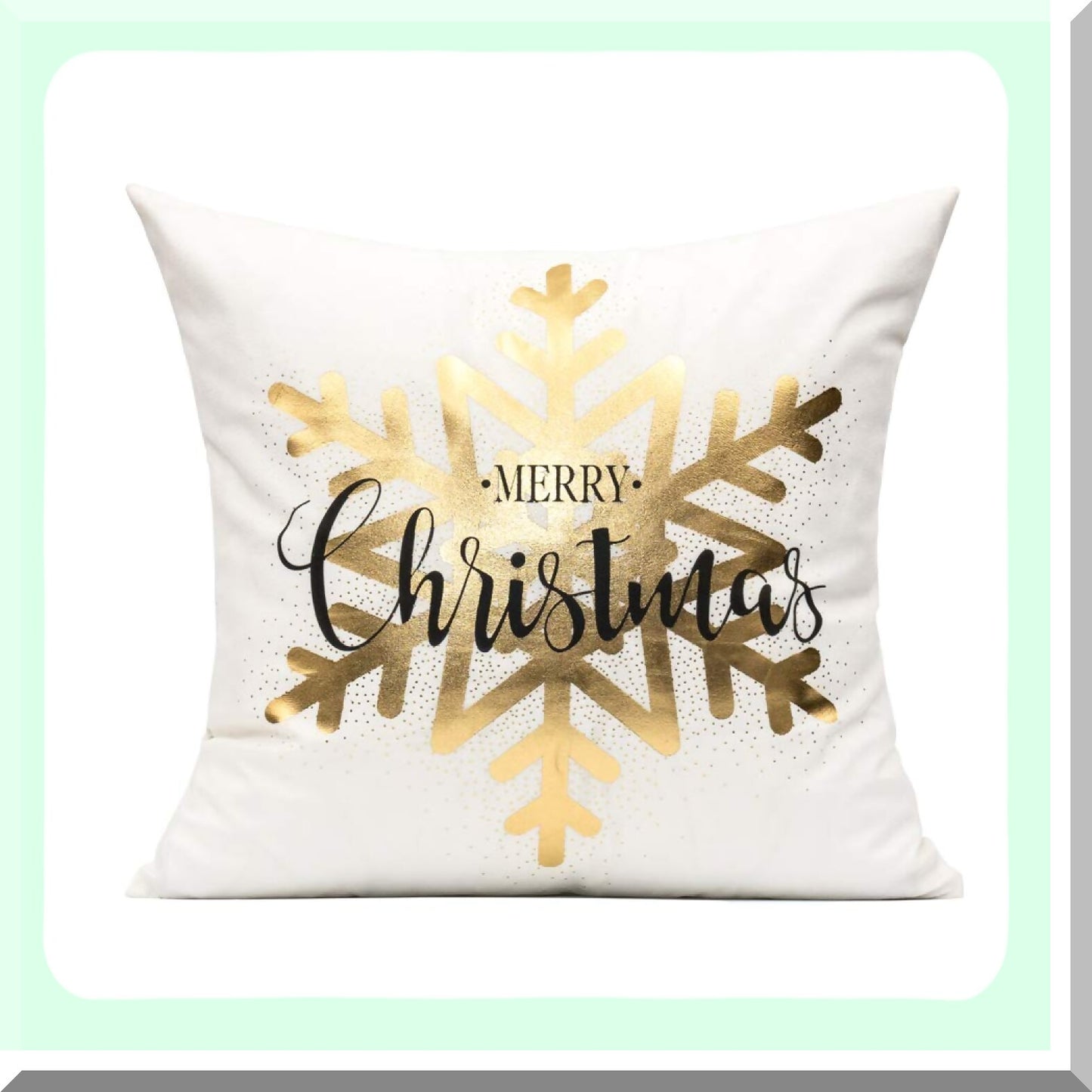 Winter Wonderland Velvet Pillow Covers - Set of 4 Snowflake Reindeer Decorative Cushion Cases for Home Holiday Decor - 18X18 Christmas Xmas Navidad Theme